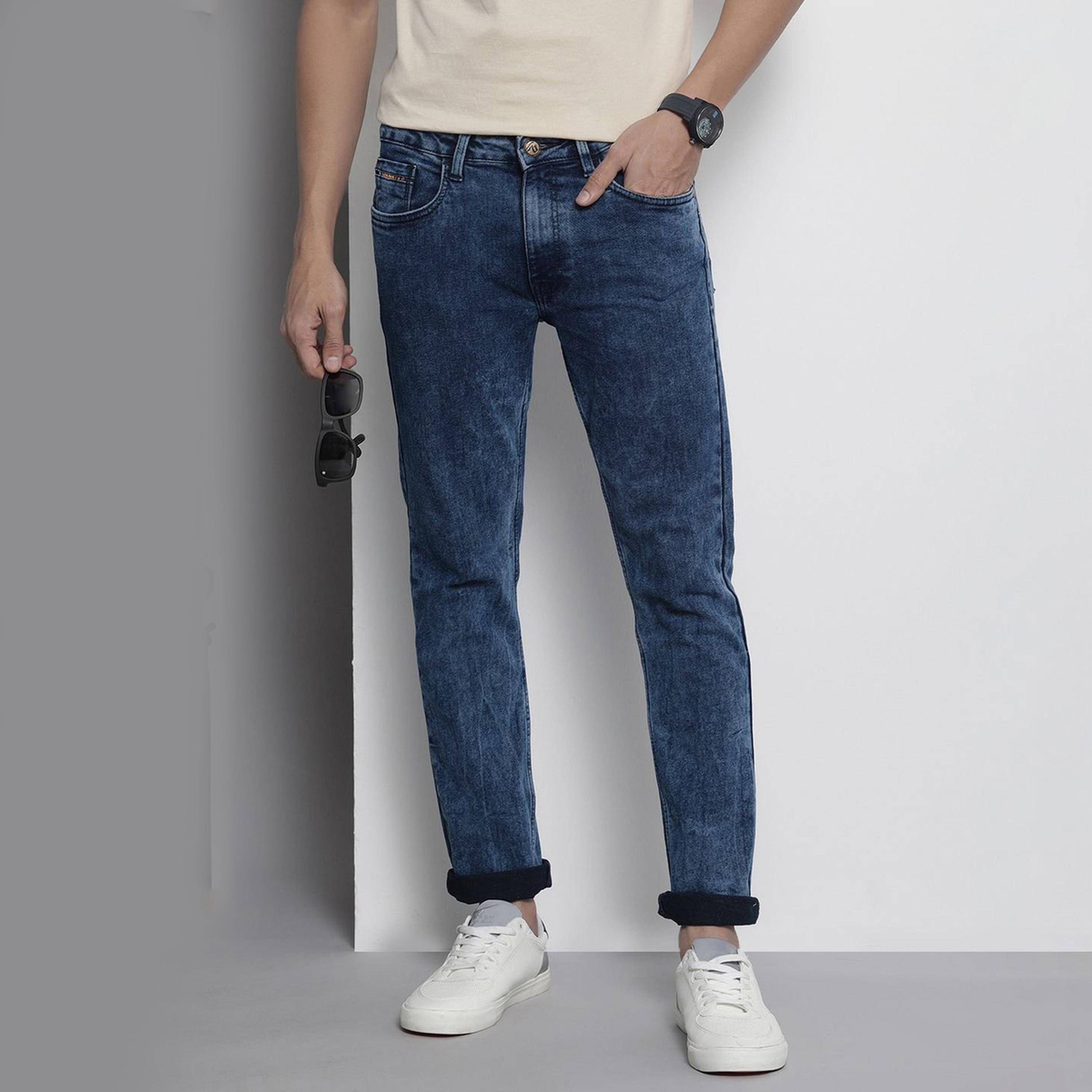 جينز بقصة مستقيمة ضيقة سادة-men-clothing-bottoms-jeans-image-1