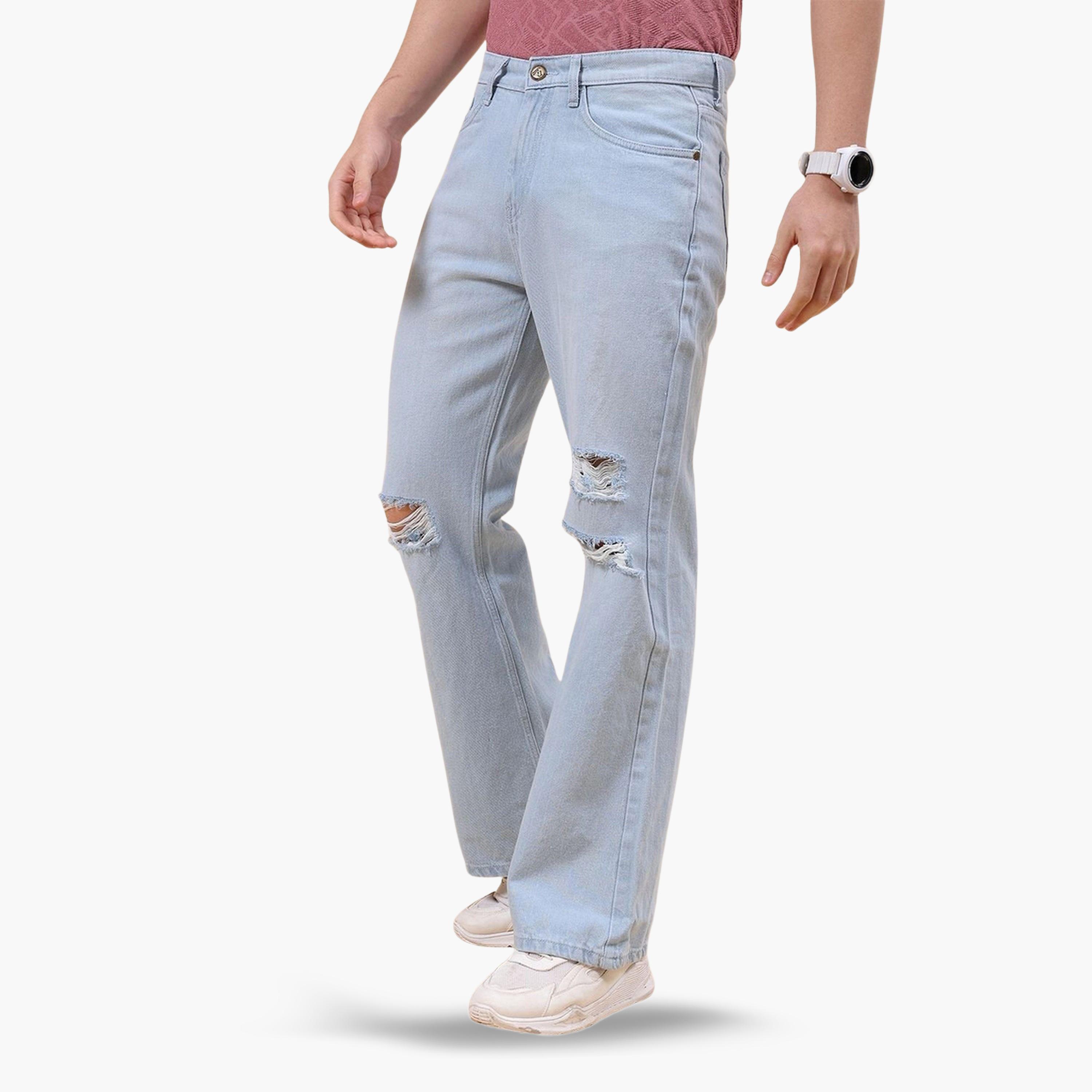 جينز بقصة بوت كات واسعة سادة-men-clothing-bottoms-jeans-image-1