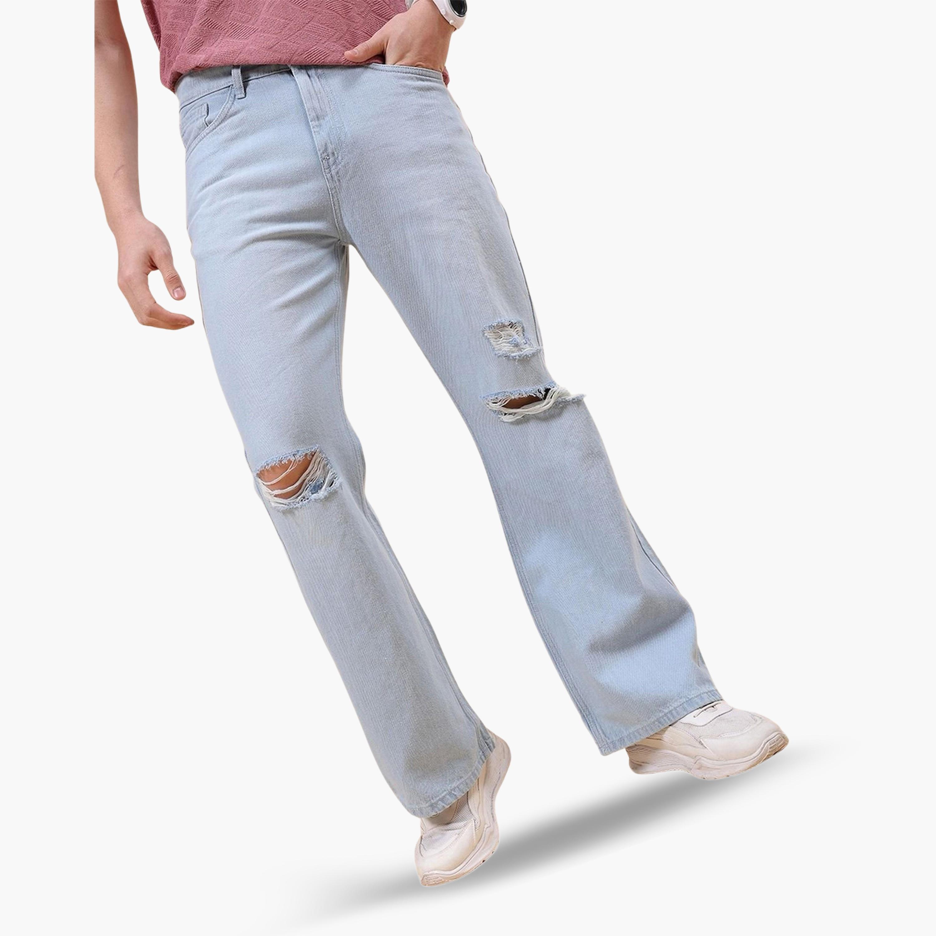 جينز بقصة بوت كات واسعة سادة-men-clothing-bottoms-jeans-image-5