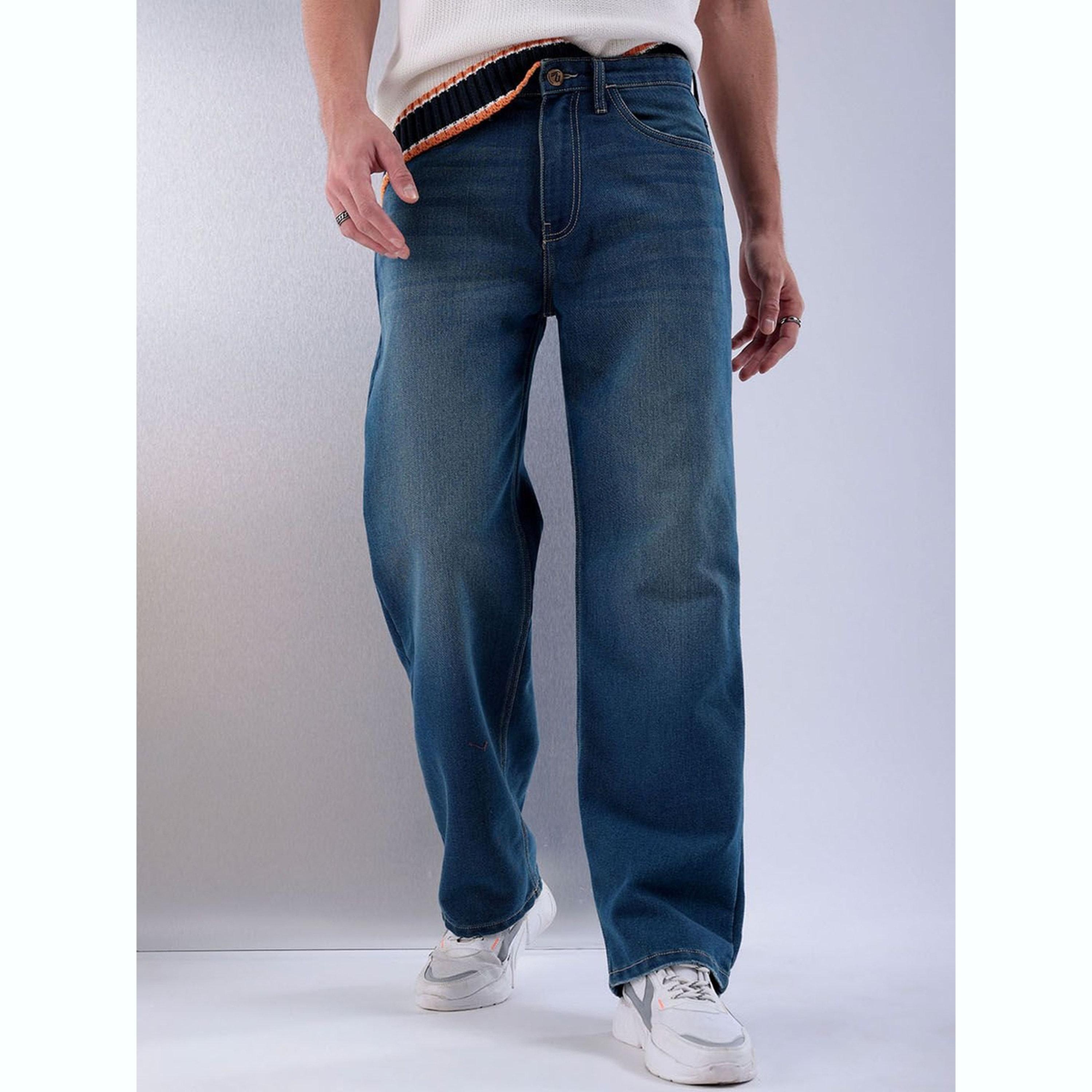 The Indian Garage Co X Styli Men Baggy Fit Solid Jeans-men-clothing-jeans-image-1