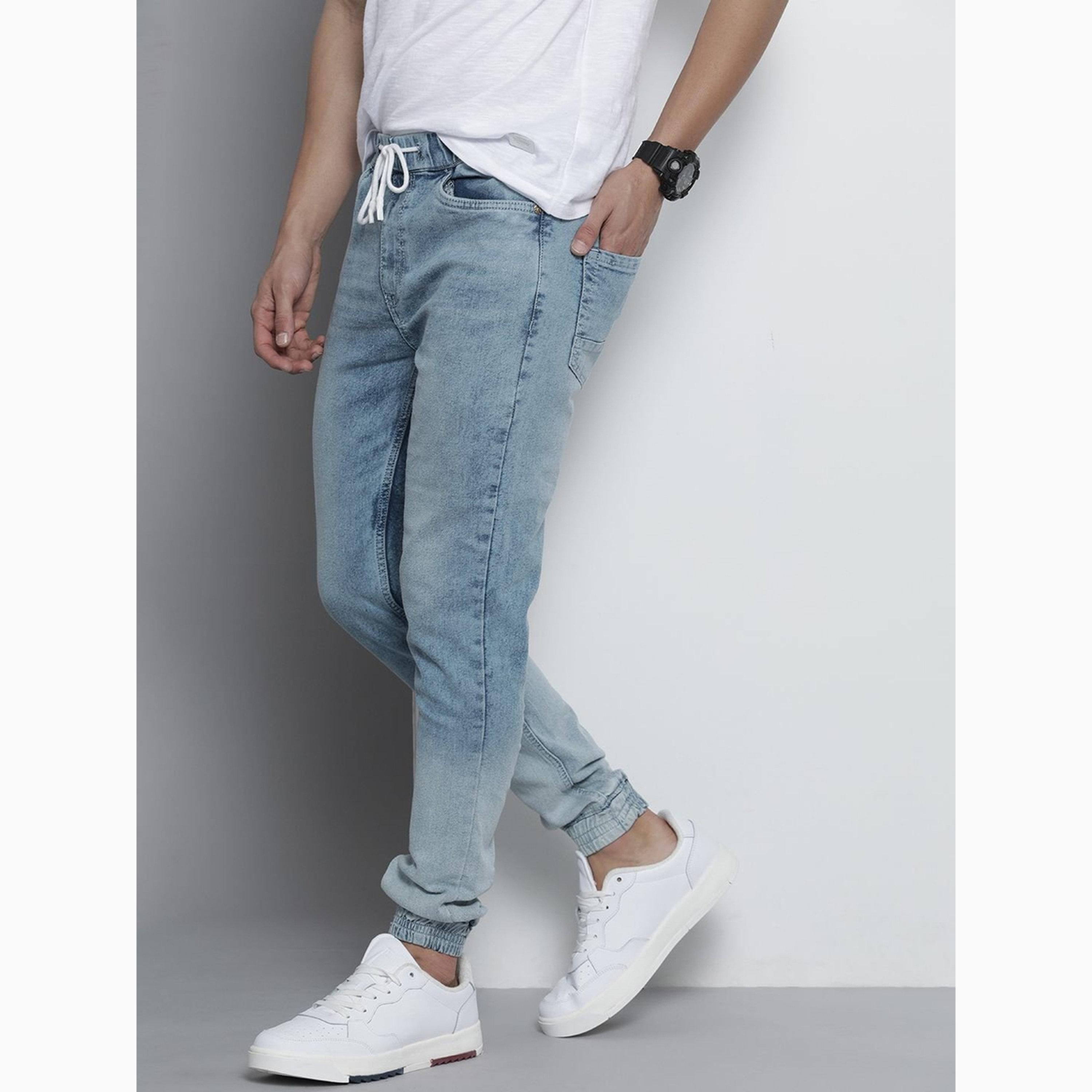 بنطال جينز بمظهر باهت وأساور وقصة ضيقة للرجال-men-clothing-bottoms-jeans-image-5