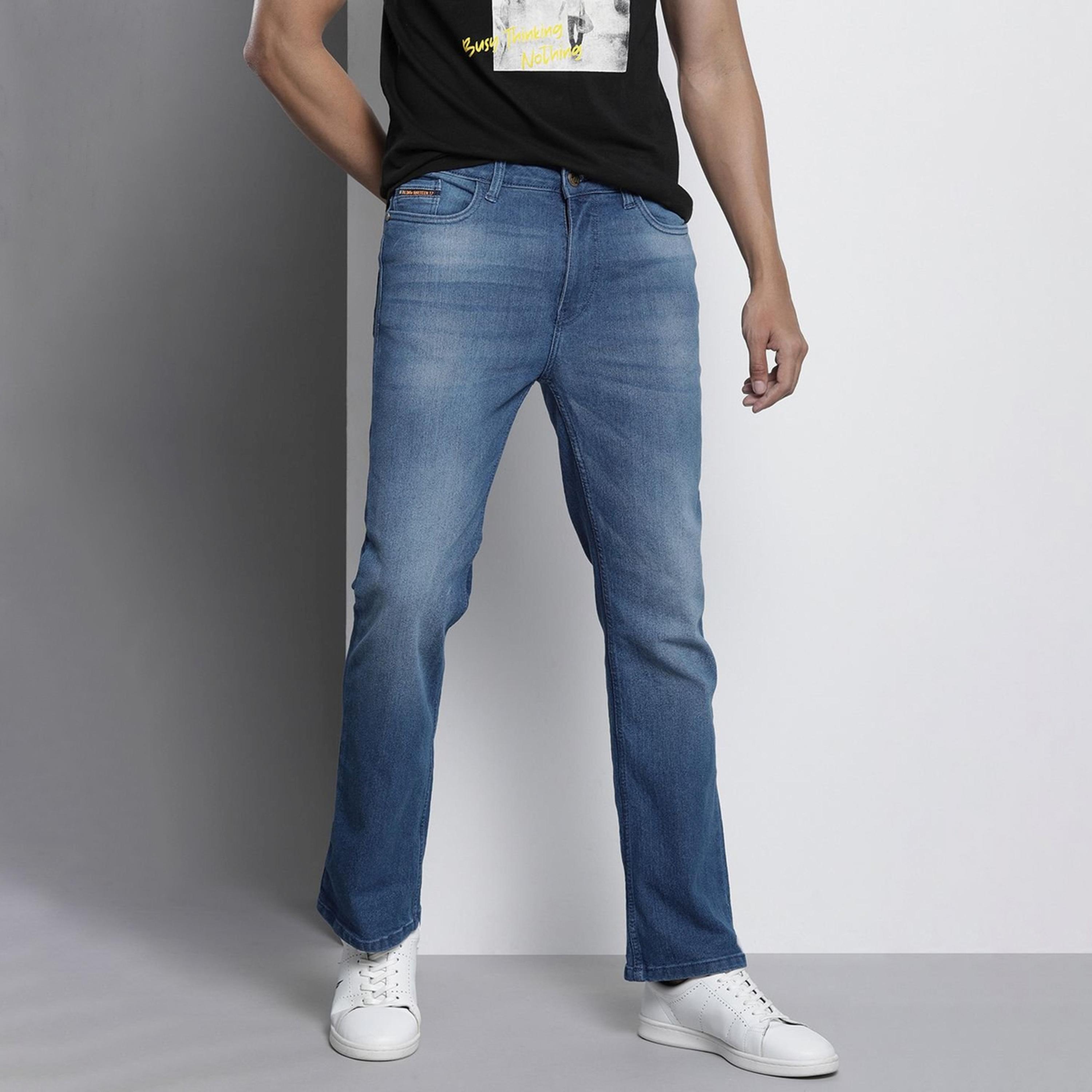 The Indian Garage Co X Styli Men Bootcut Fit Solid Jeans-men-clothing-bottoms-jeans-image-1