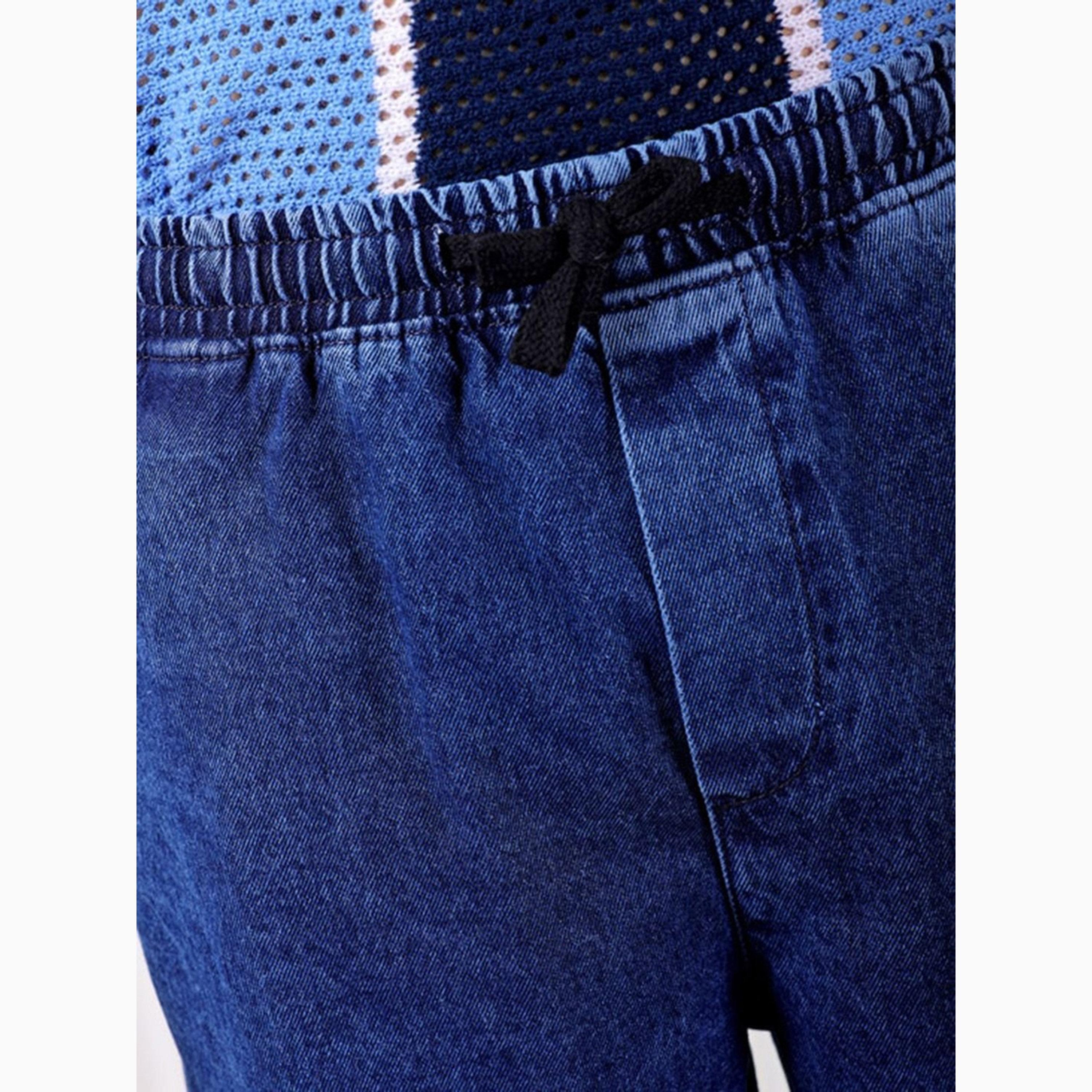 بنطال جينز بلون سادة وقصة واسعة بنمط برميل للرجال-men-clothing-bottoms-jeans-image-5