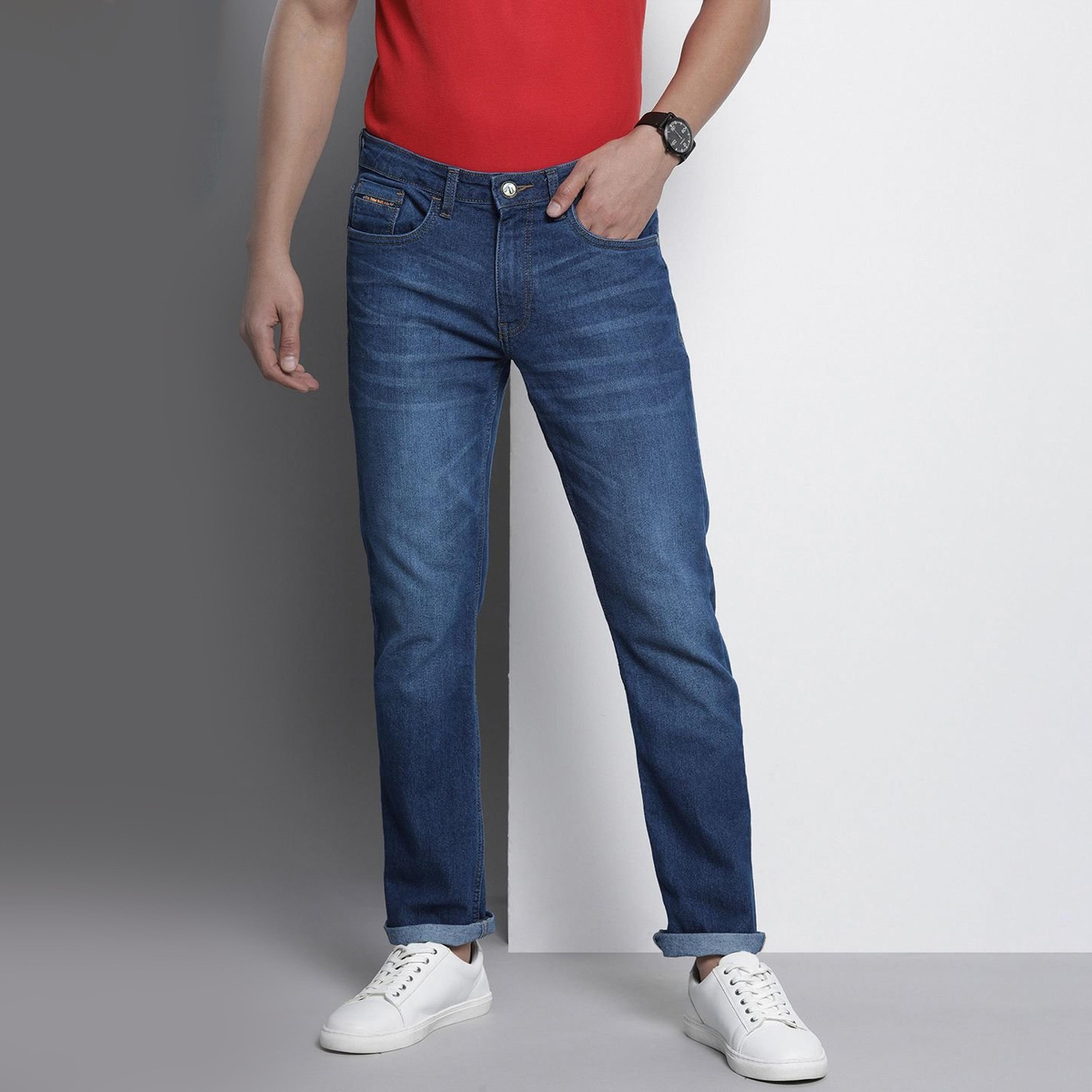 جينز بقصة مستقيمة ضيقة سادة-men-clothing-bottoms-jeans-image-1