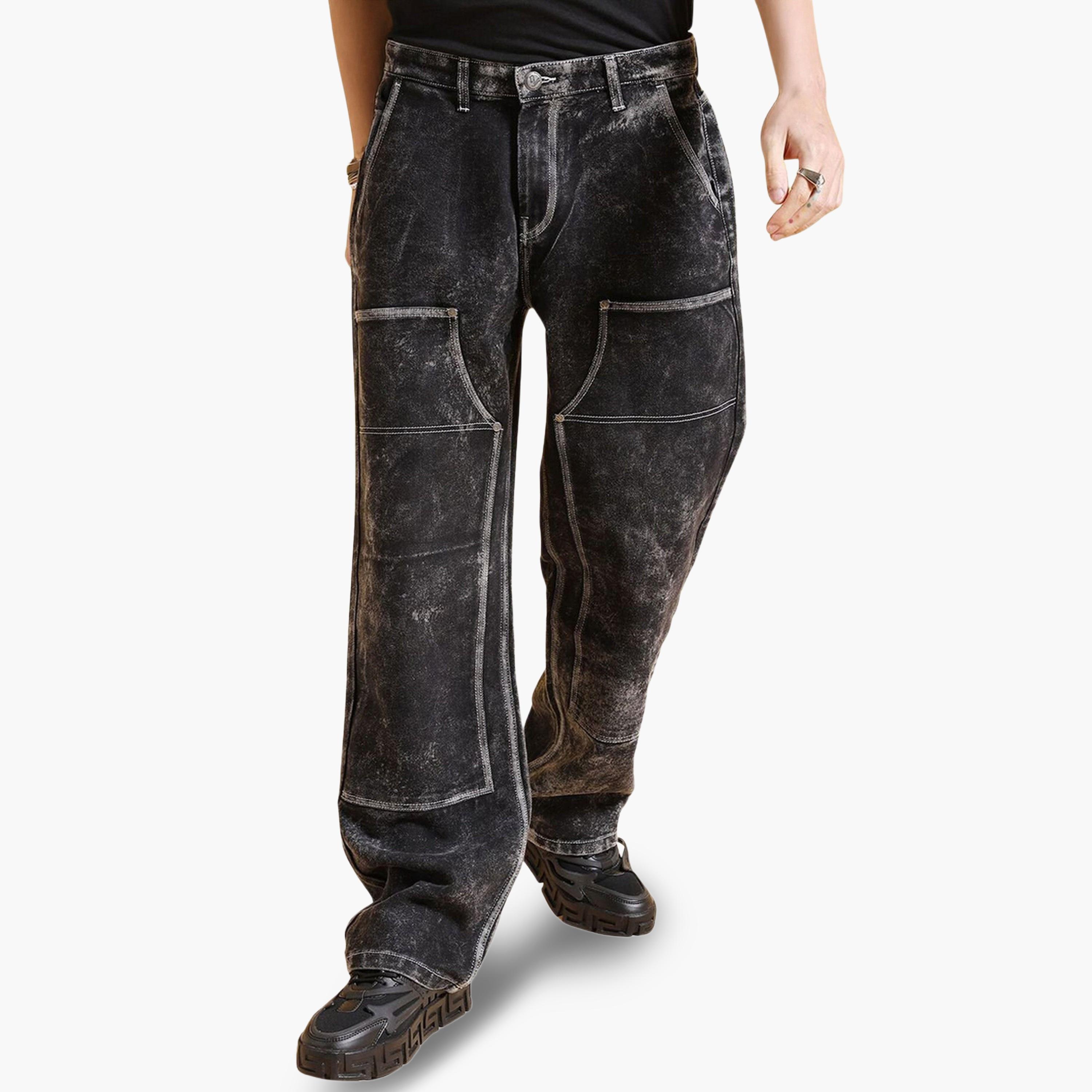 The Indian Garage Co X Styli Men Baggy Fit Solid Jeans-men-clothing-bottoms-jeans-image-1
