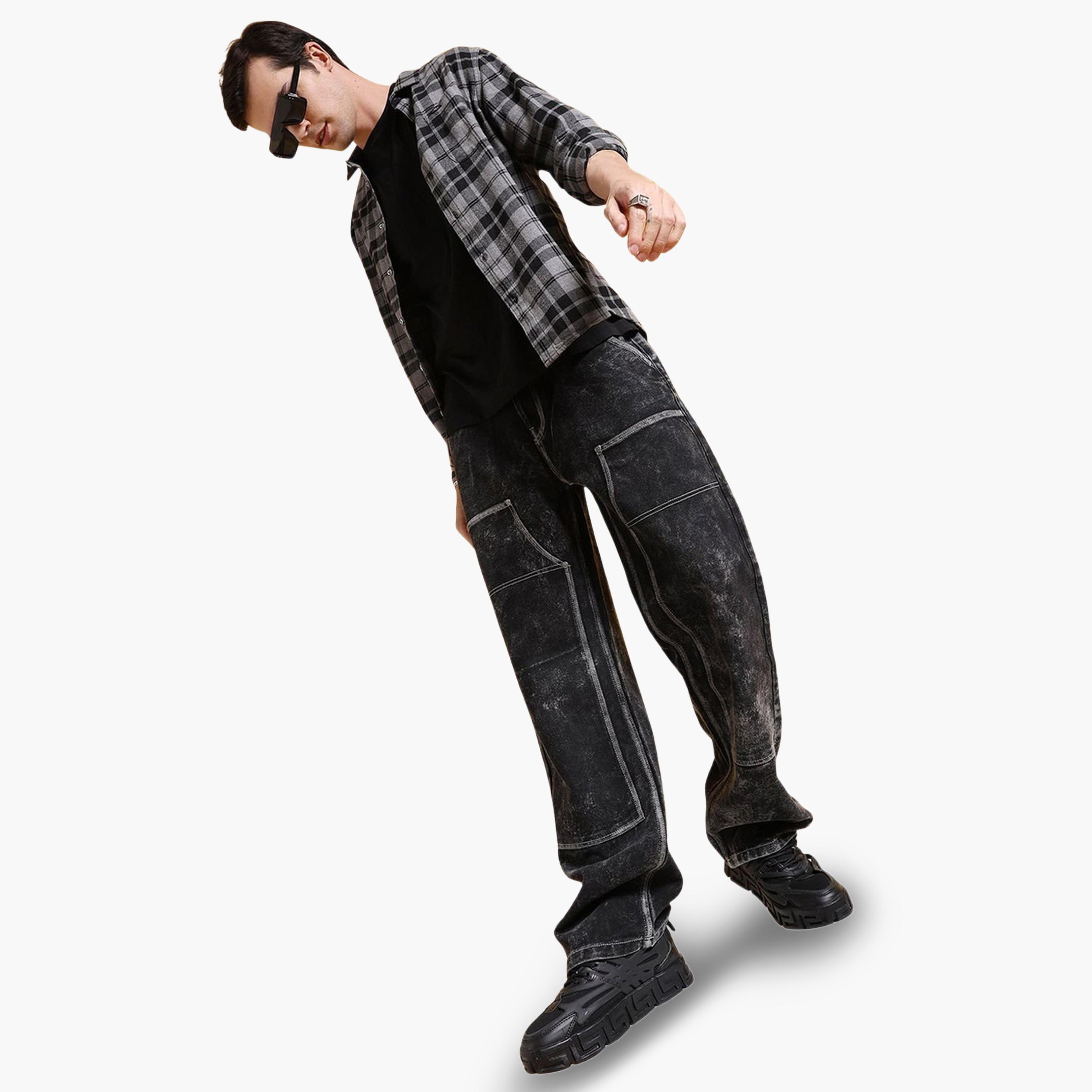 The Indian Garage Co X Styli Men Baggy Fit Solid Jeans-men-clothing-bottoms-jeans-image-2