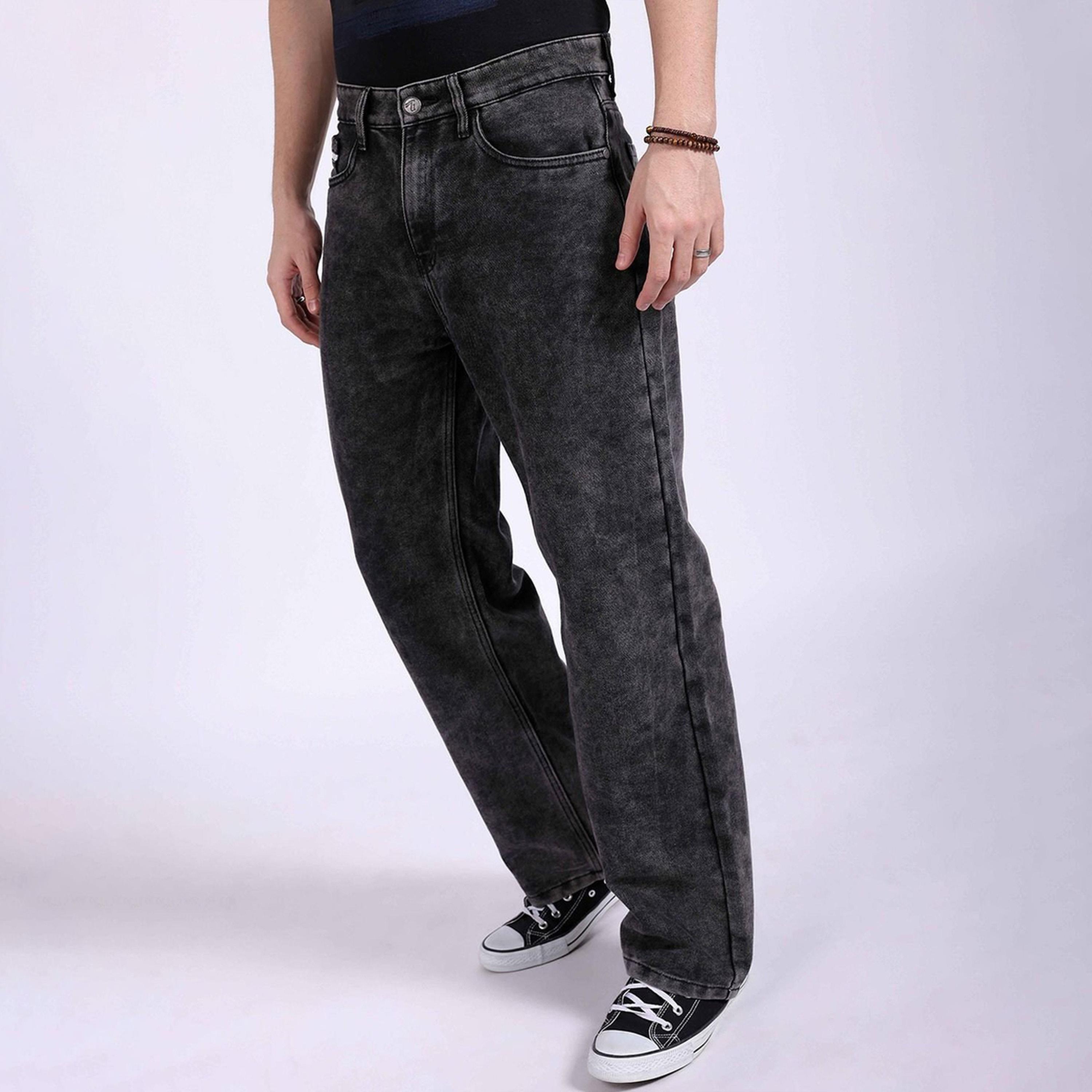 جينز بقصة فضفاضة سادة-men-clothing-bottoms-jeans-image-1