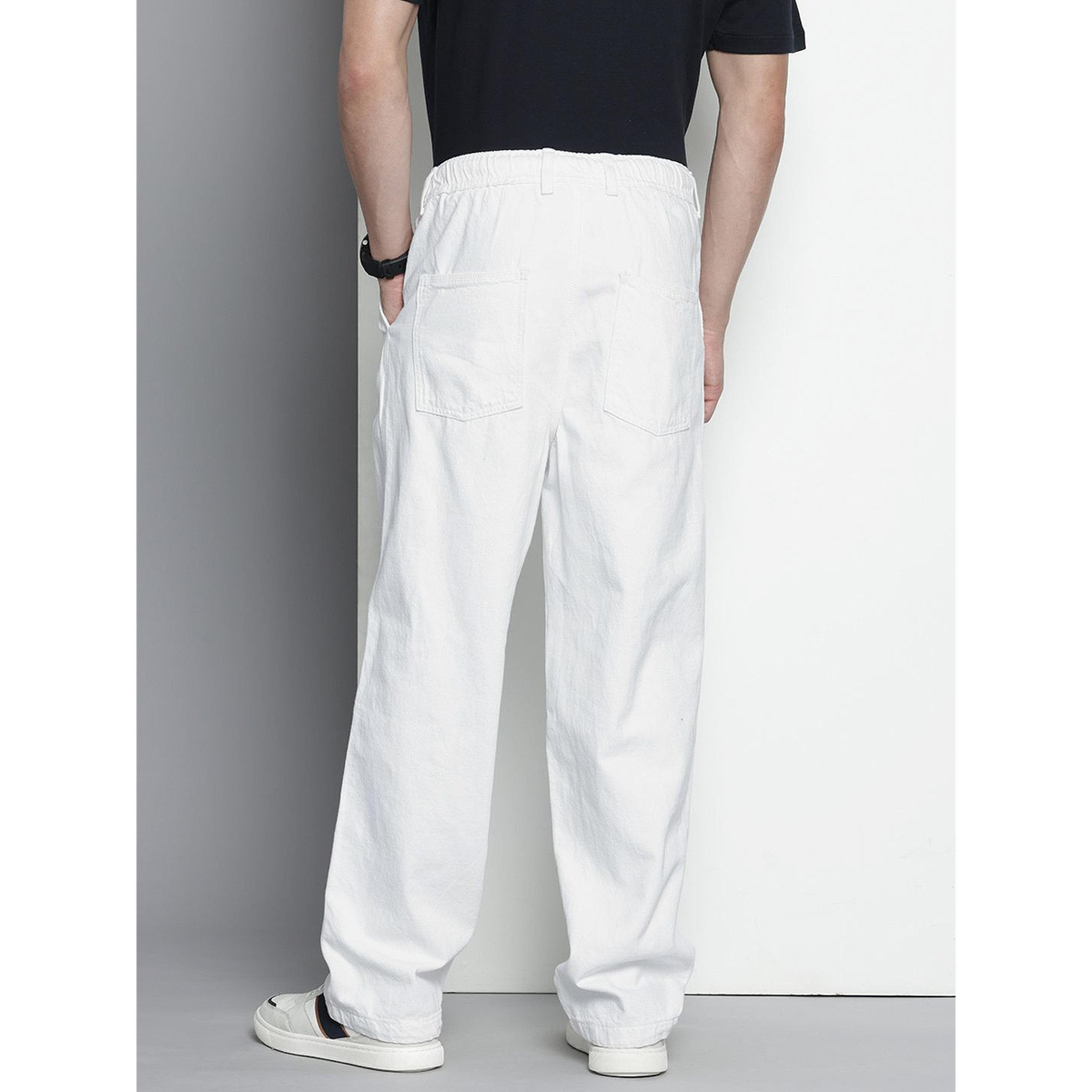 بنطال جينز دنيم جوغر سادة باللون الأبيض-men-clothing-jeans-image-3