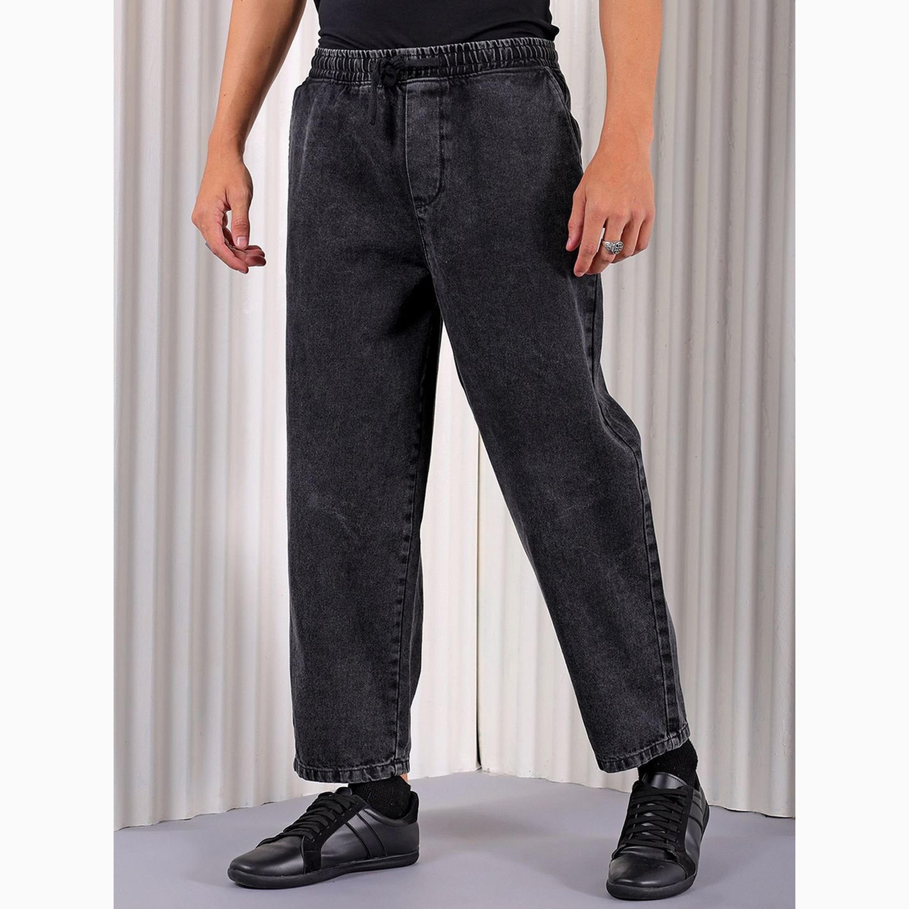 The Indian Garage Co X Styli Men Barrel Loose Fit Solid Jeans-men-clothing-bottoms-jeans-image-1