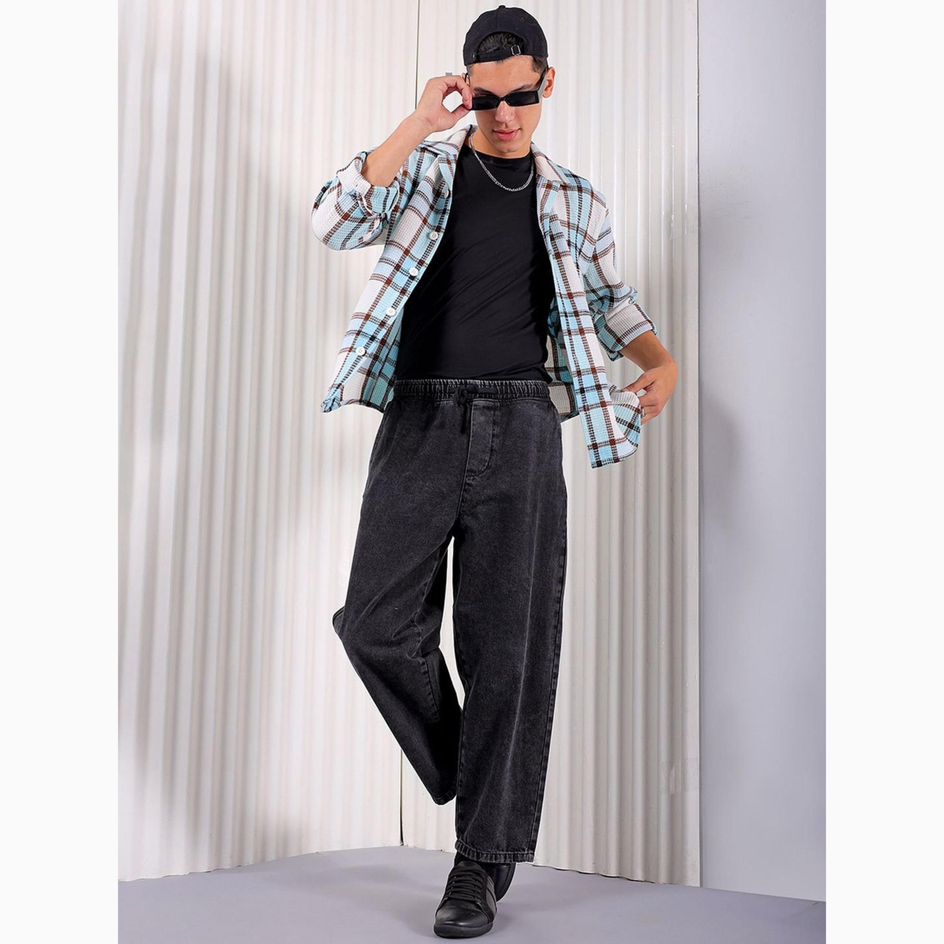 The Indian Garage Co X Styli Men Barrel Loose Fit Solid Jeans-men-clothing-bottoms-jeans-image-2