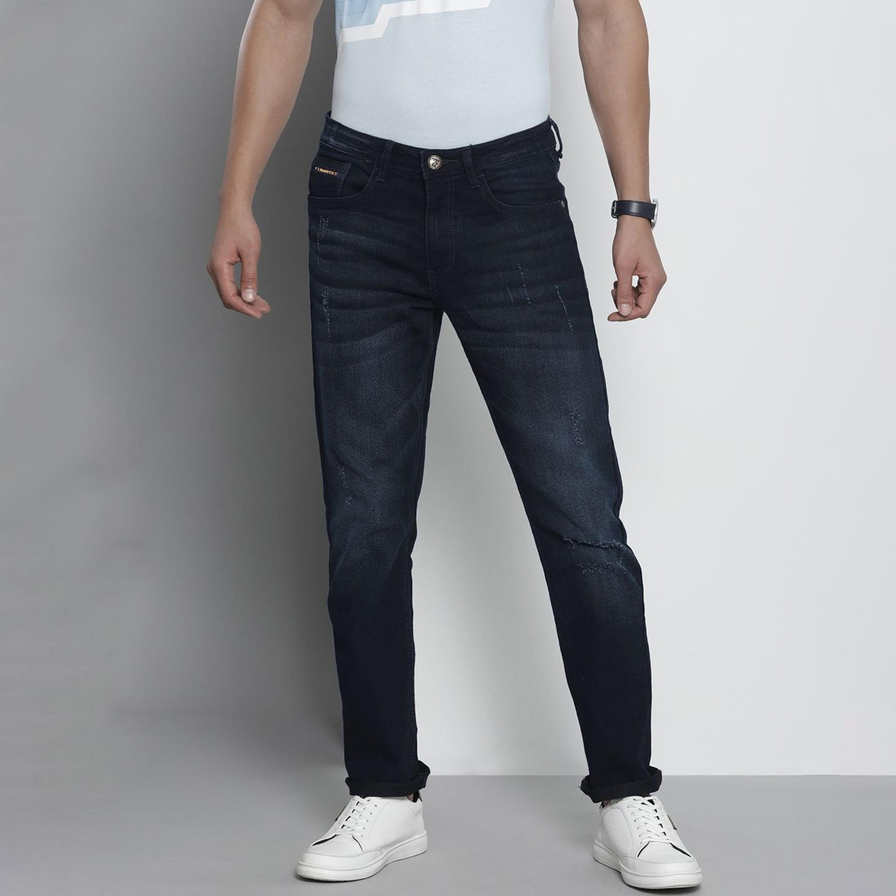 جينز بقصة مستقيمة ضيقة سادة-men-clothing-bottoms-jeans-image-1