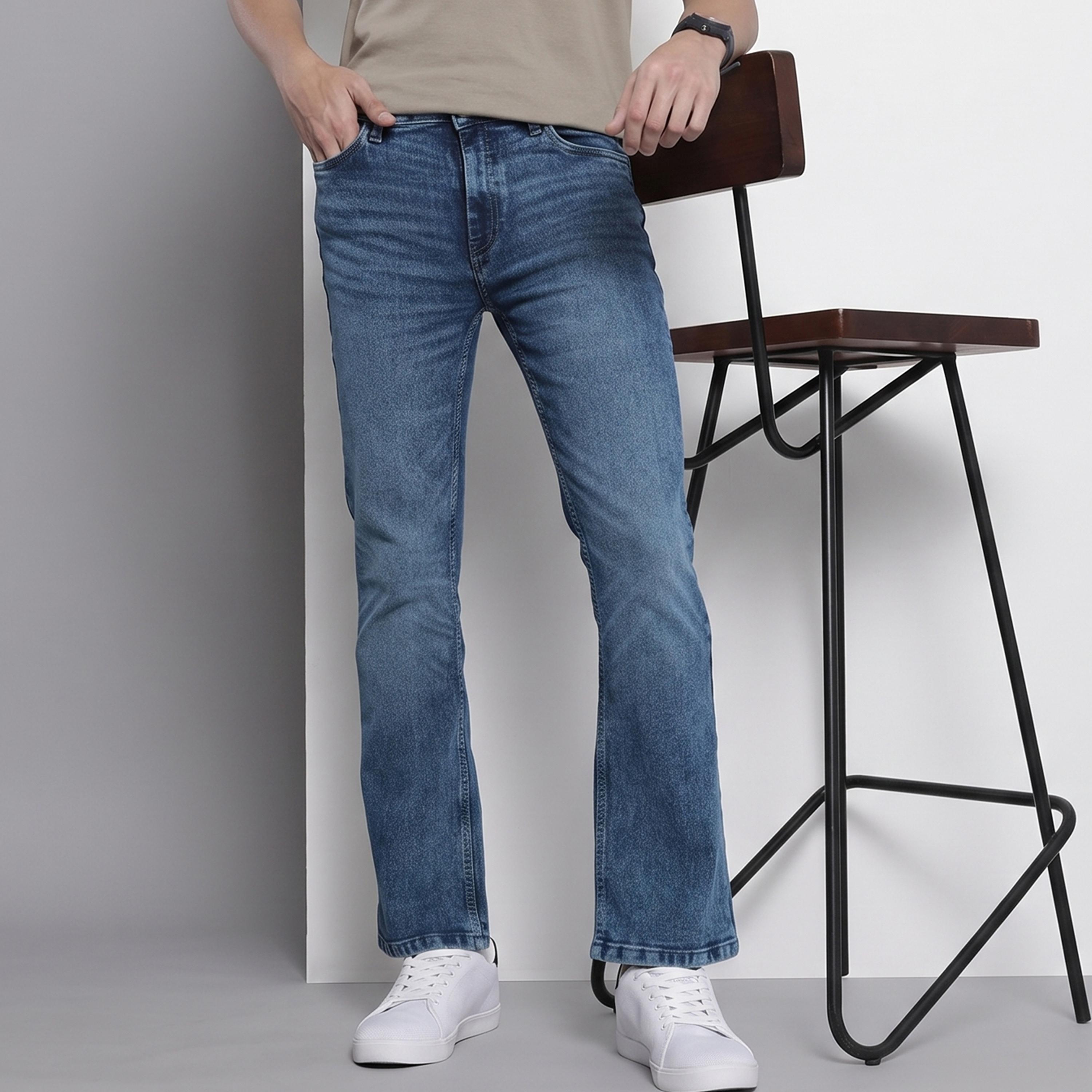 The Indian Garage Co X Styli Men Bootcut Fit Solid Jeans-men-clothing-bottoms-jeans-image-1