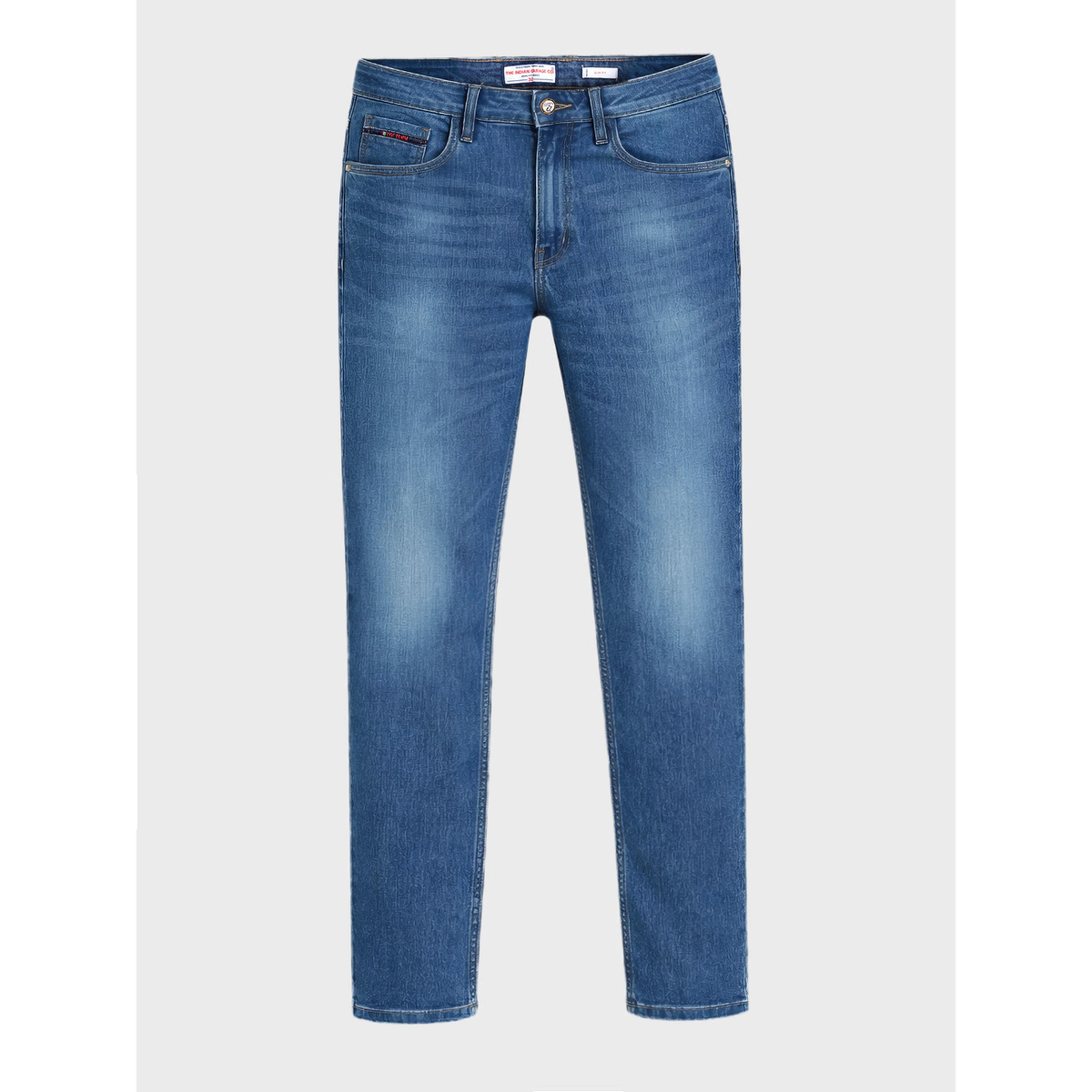 The Indian Garage Co X Styli Blue Slim Fit Faded Jeans-men-clothing-jeans-image-4