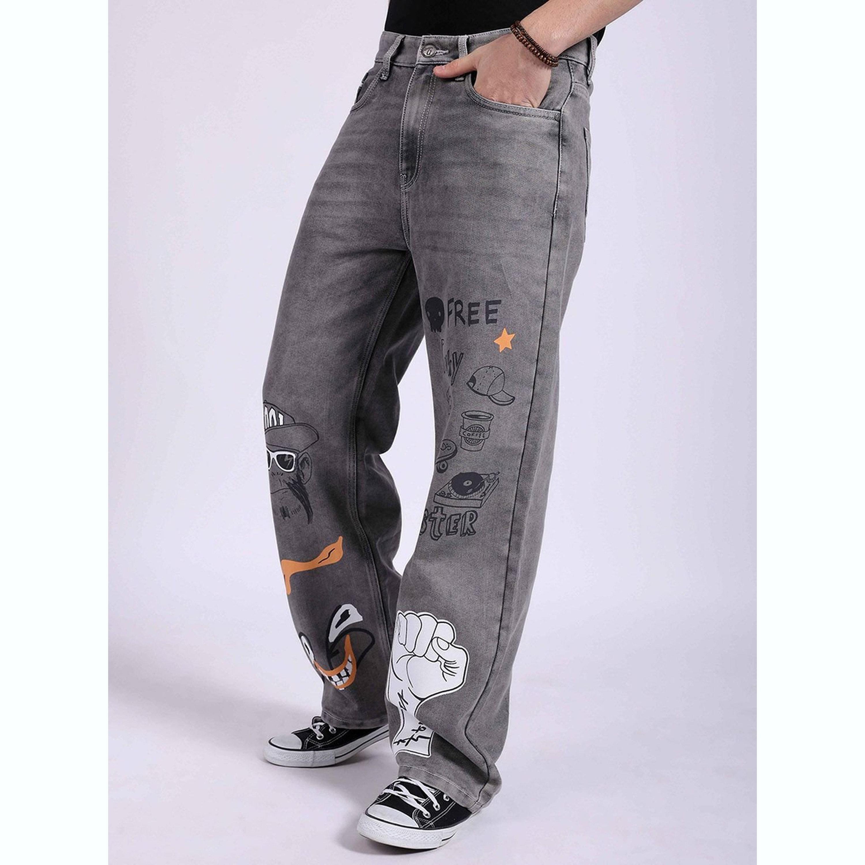 جينز بقصة فضفاضة ونمط طبعات-men-clothing-bottoms-jeans-image-5