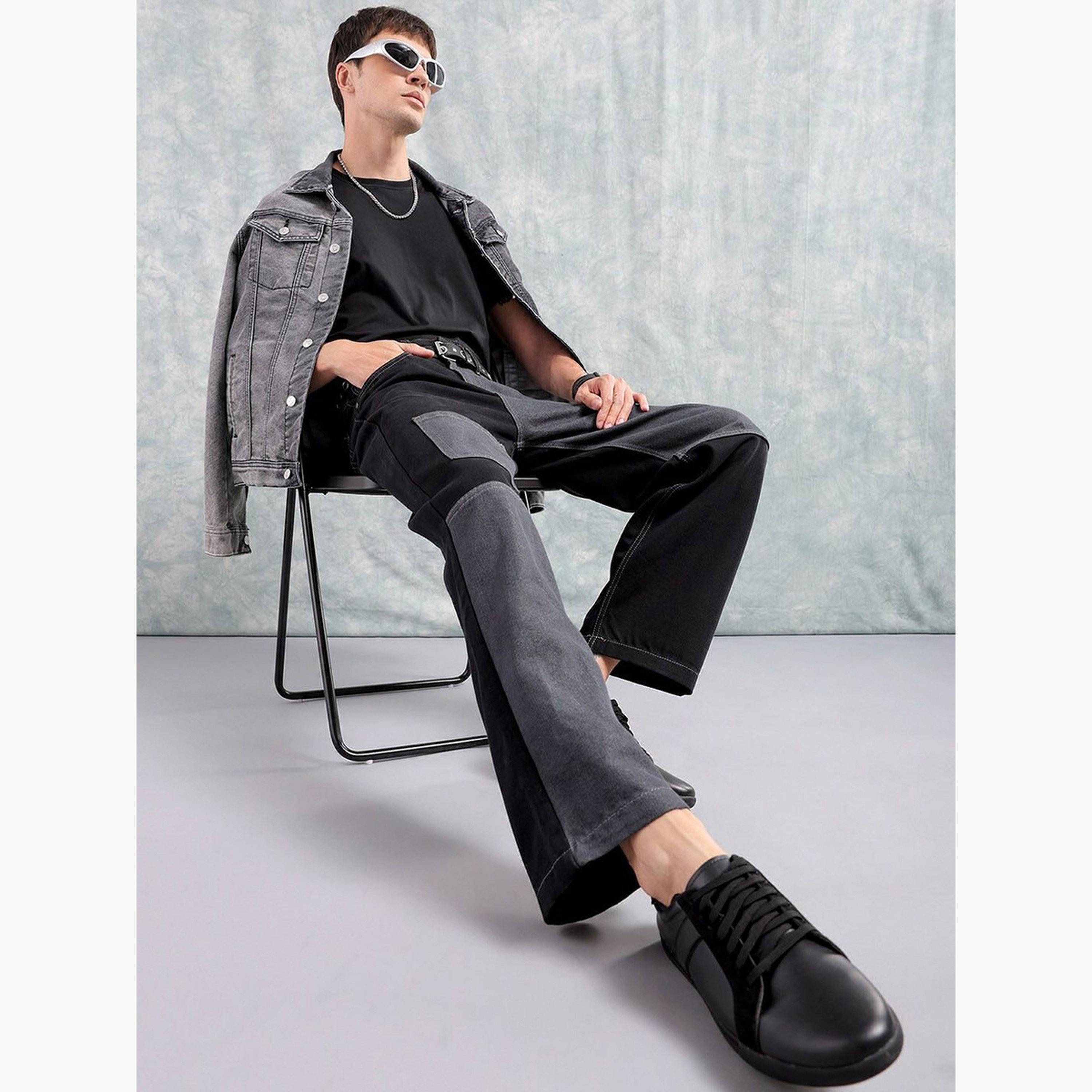 The Indian Garage Co X Styli Men Relaxed Fit Colourblocked Jeans-men-clothing-bottoms-jeans-image-2