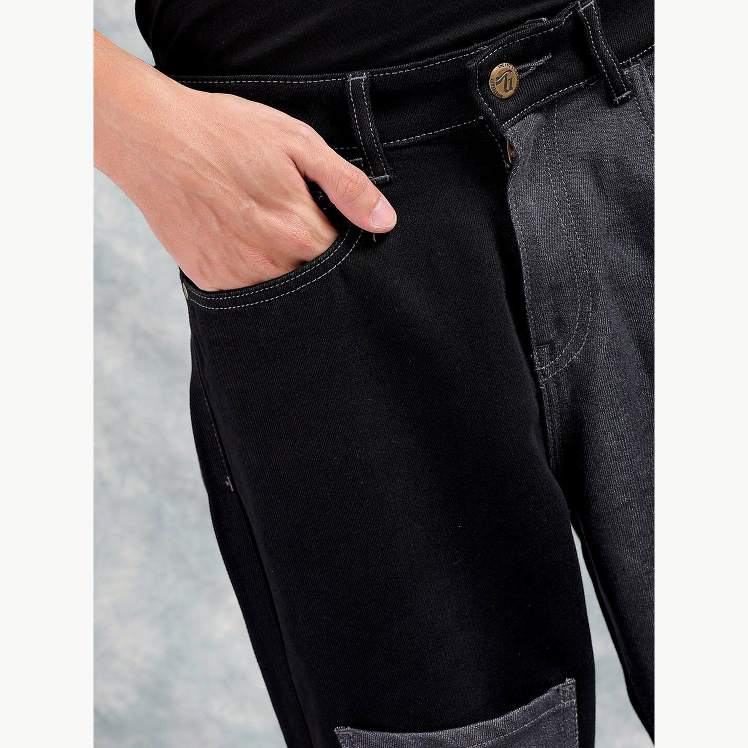 The Indian Garage Co X Styli Men Relaxed Fit Colourblocked Jeans-men-clothing-bottoms-jeans-image-4