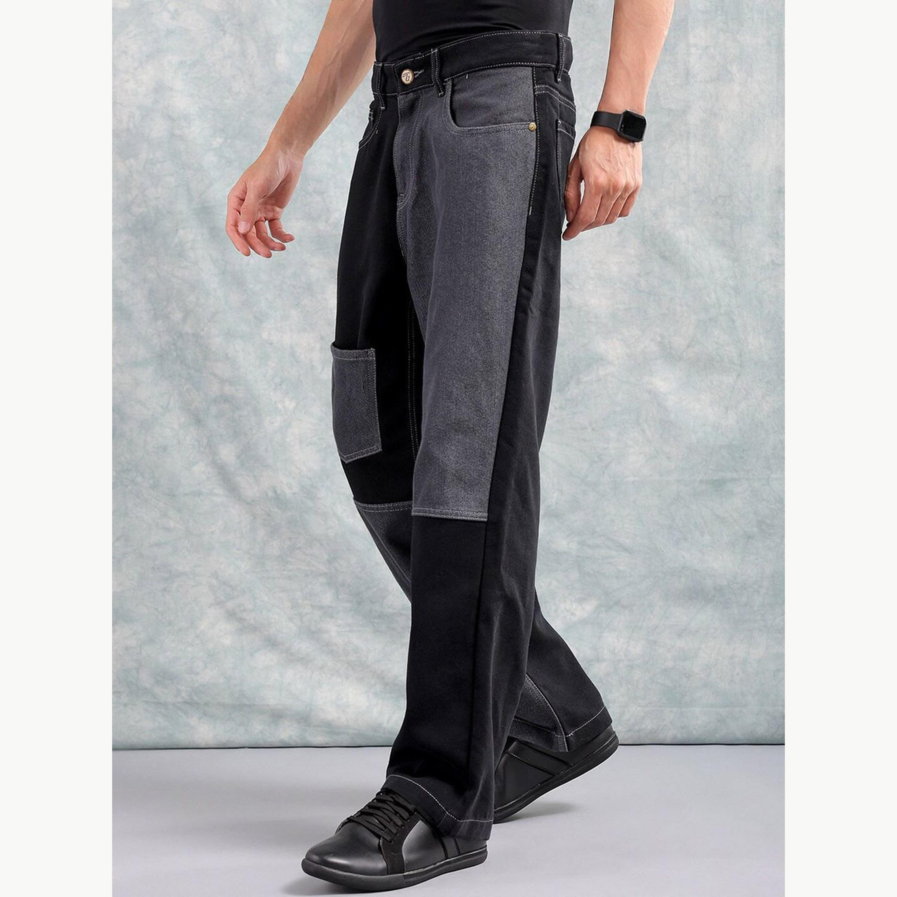 The Indian Garage Co X Styli Men Relaxed Fit Colourblocked Jeans-men-clothing-bottoms-jeans-image-5
