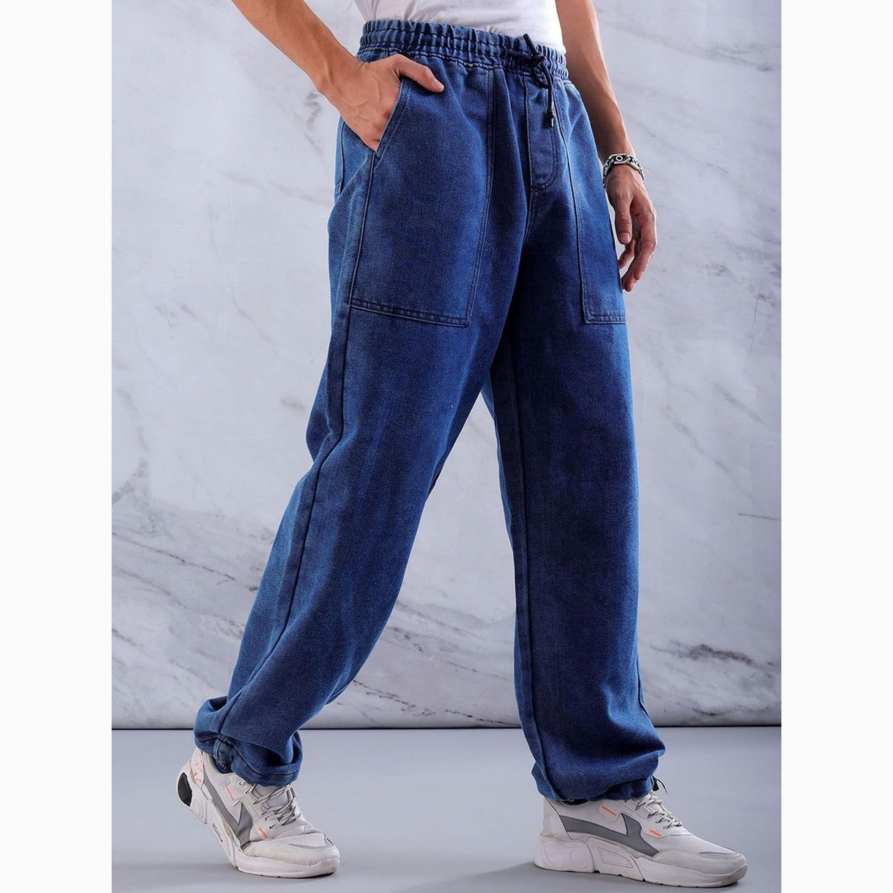 The Indian Garage Co X Styli Men Relaxed Fit Solid Drawstring Jeans-men-clothing-bottoms-jeans-image-4