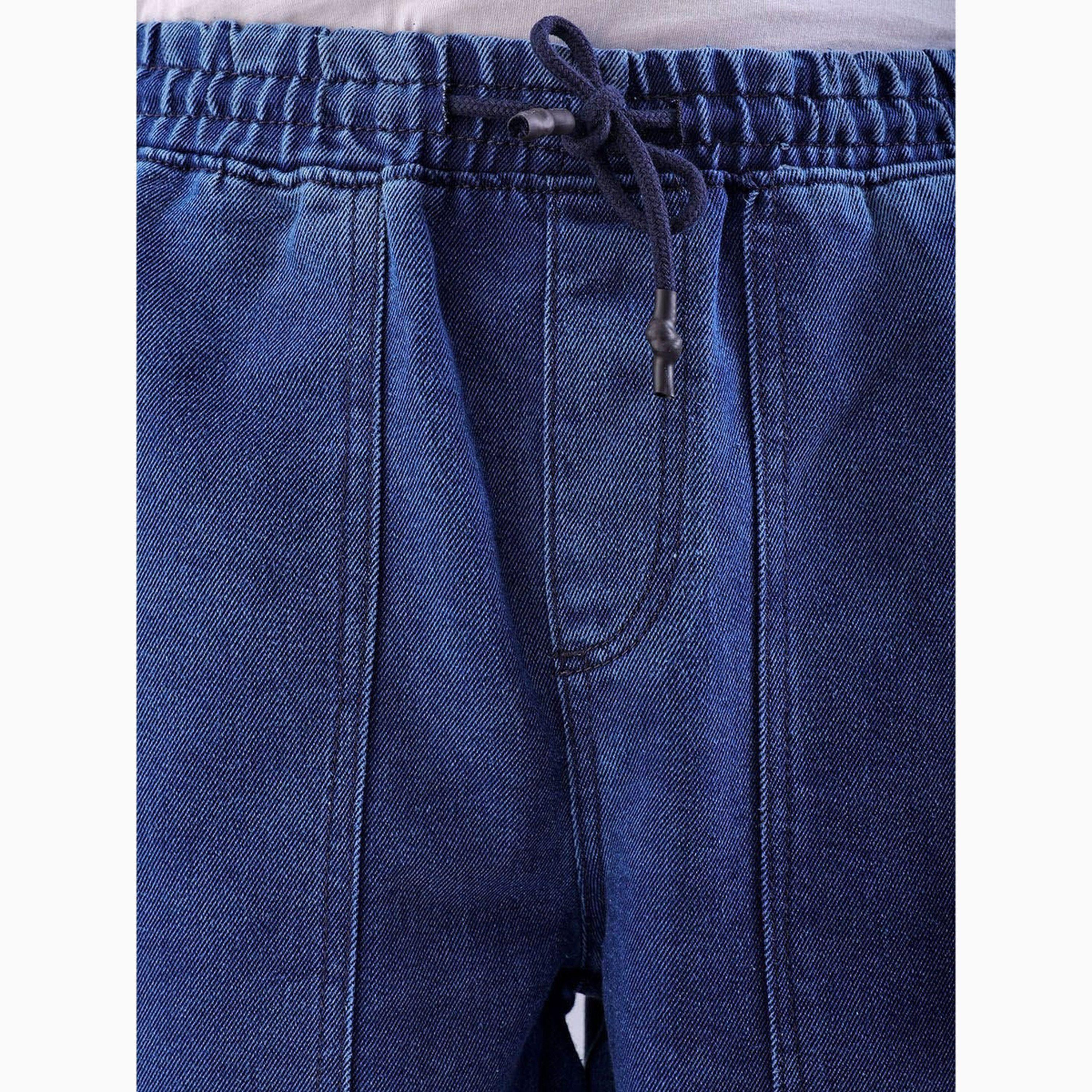 بنطال جينز برباط بلون سادة وقصة مريحة للرجال-men-clothing-bottoms-jeans-image-1