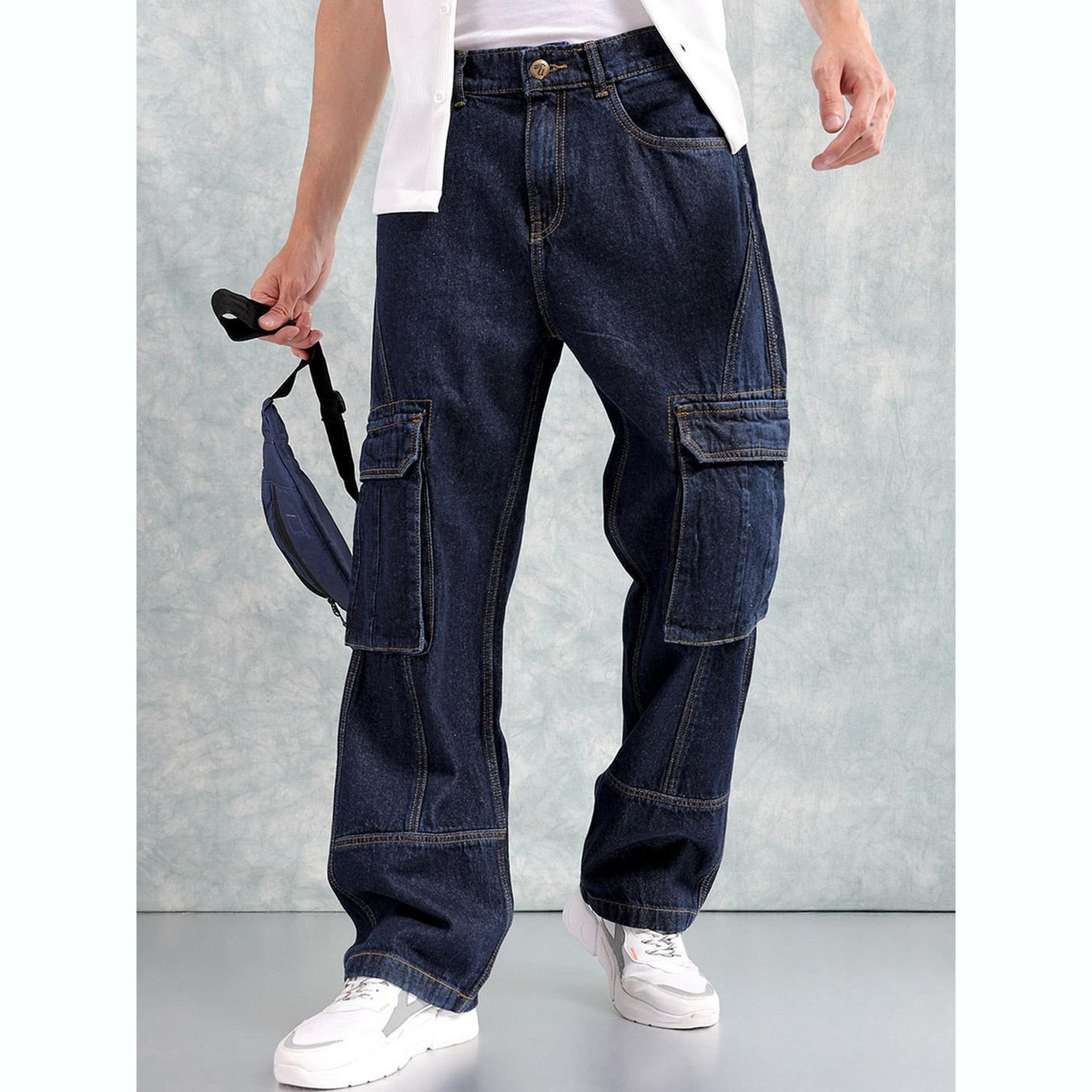 جينز بقصة مريحة وتفاصيل ممزقة-men-clothing-bottoms-jeans-image-1
