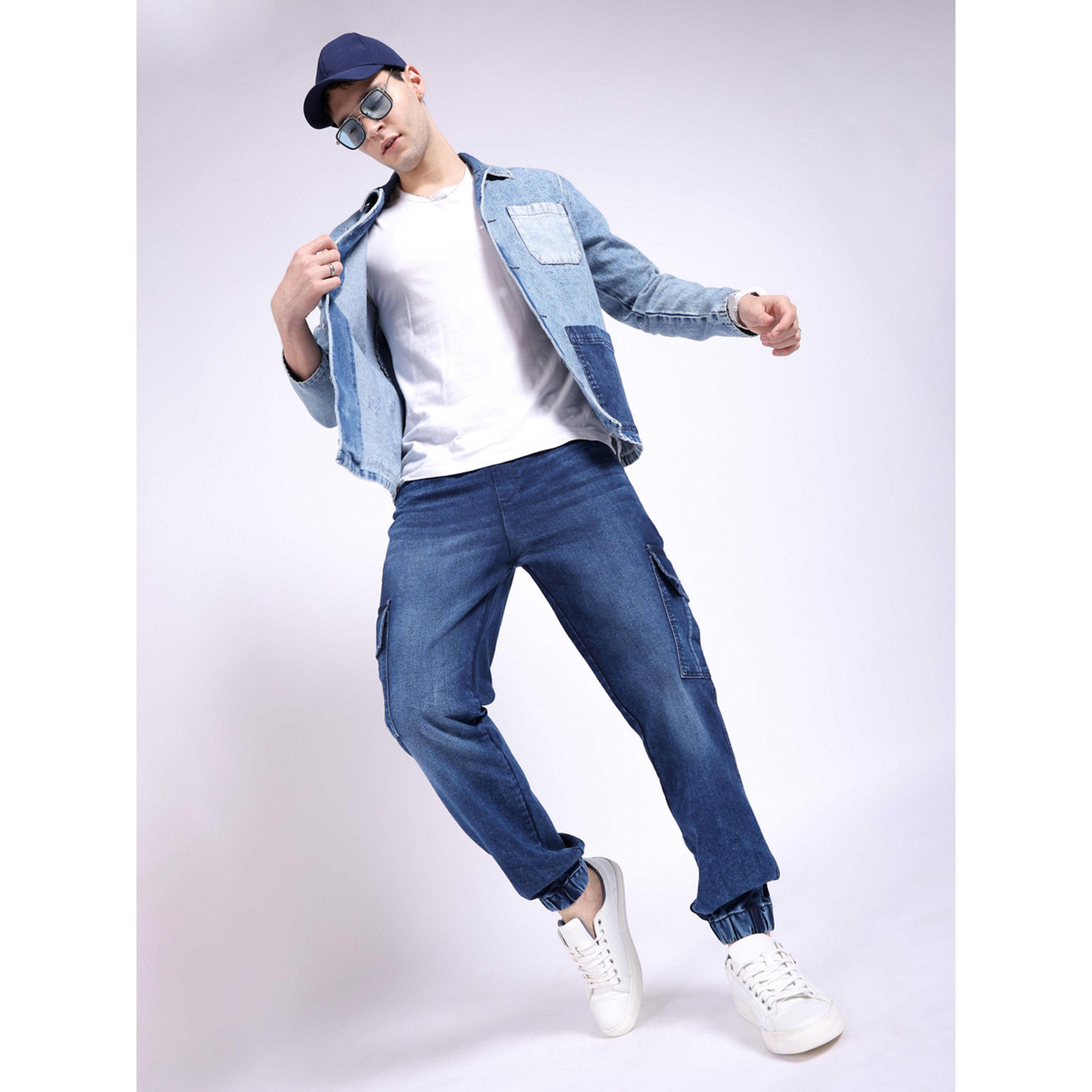 بنطال جينز دنيم جوغر سادة وقصة مستقيمة باللون الأزرق-men-clothing-jeans-image-2