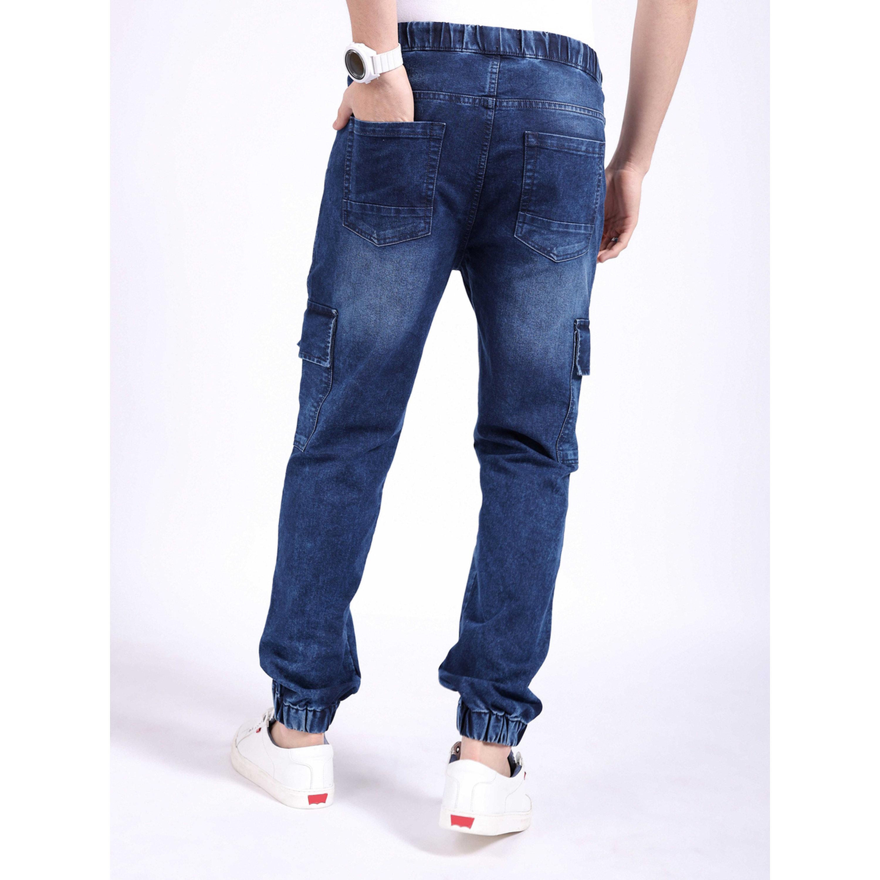 بنطال جينز دنيم جوغر سادة وقصة مستقيمة باللون الأزرق-men-clothing-jeans-image-3