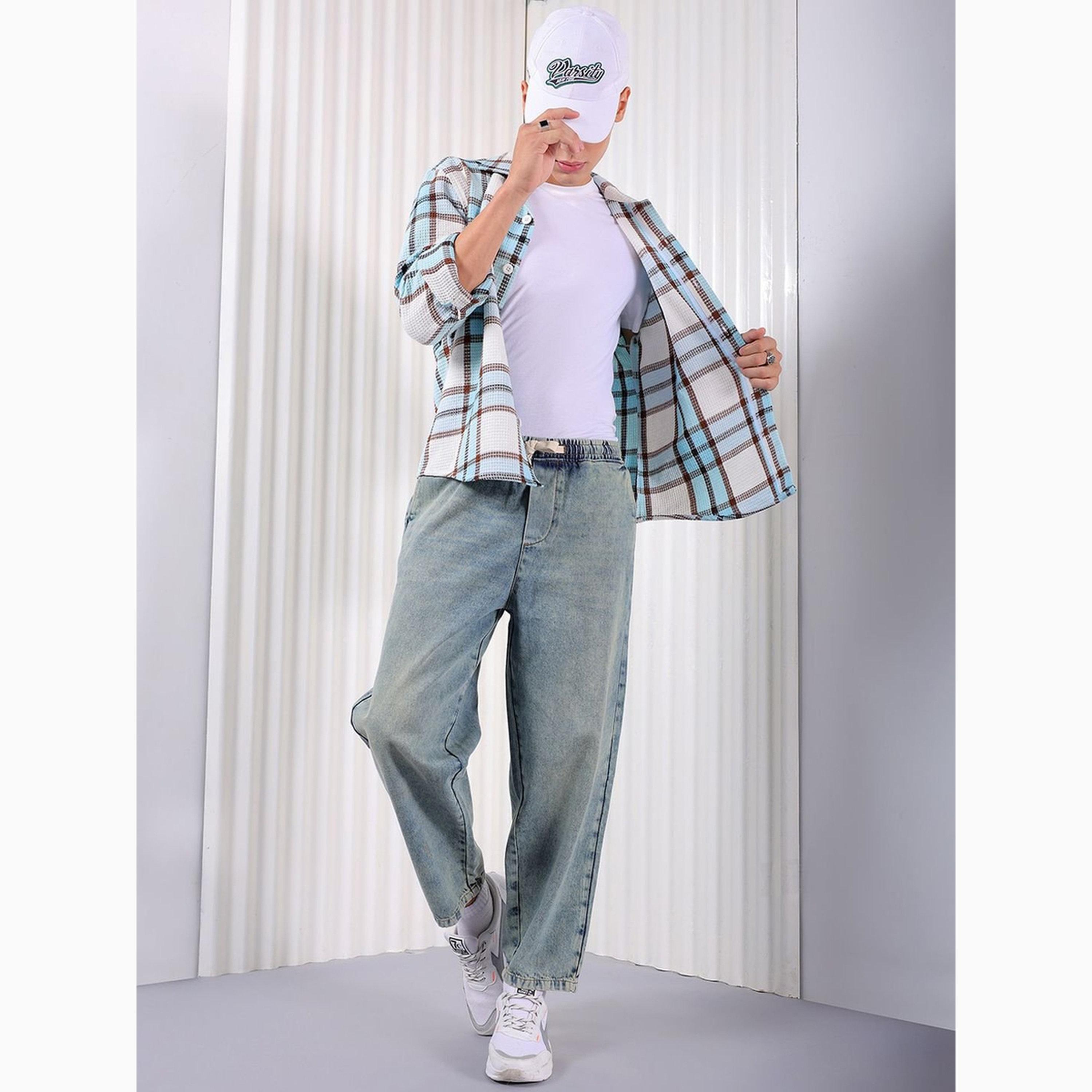 بنطال جينز مغسول وقصة واسعة بنمط برميل للرجال-men-clothing-bottoms-jeans-image-2