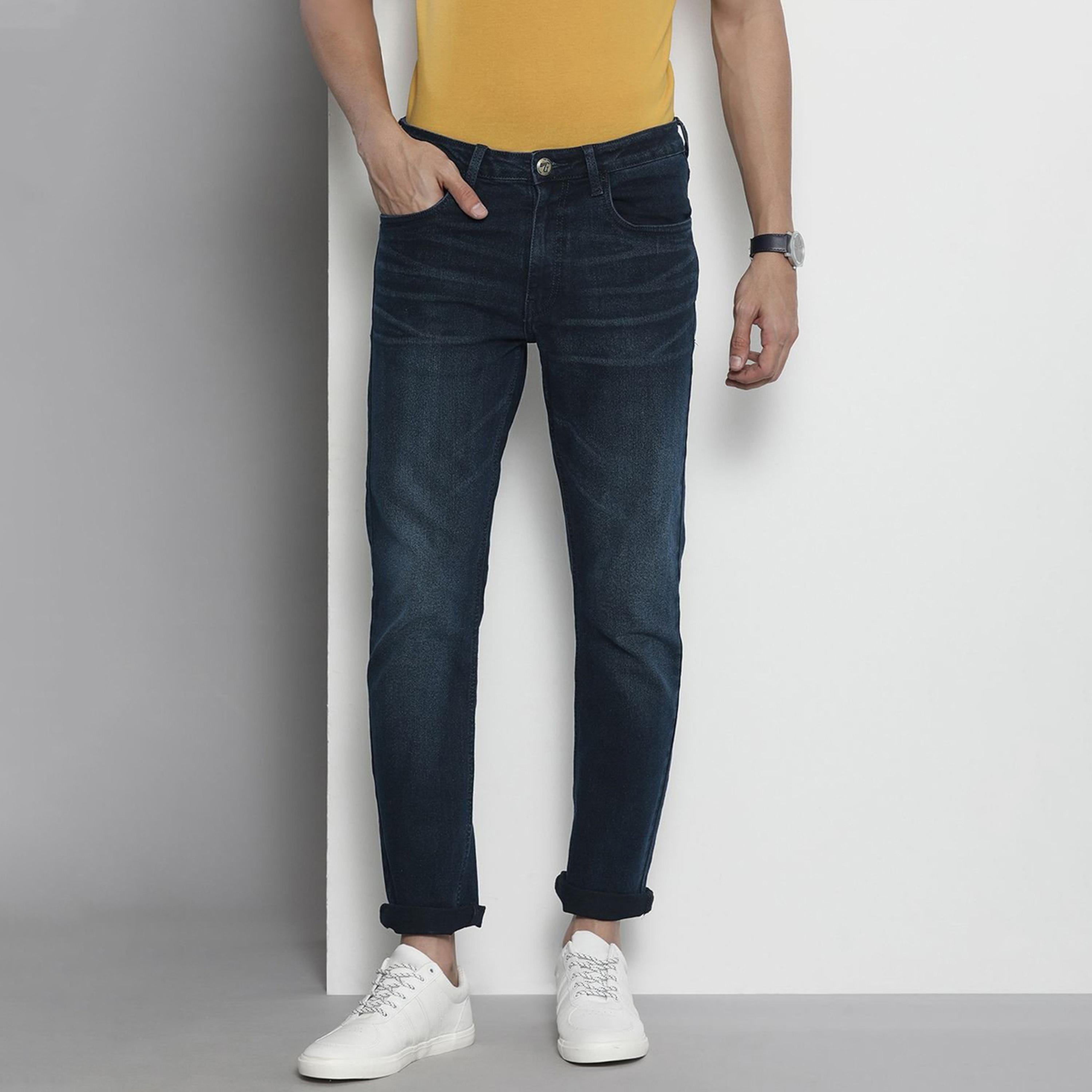 The Indian Garage Co X Styli Men Slim Straight Fit Solid Jeans-men-clothing-bottoms-jeans-image-1