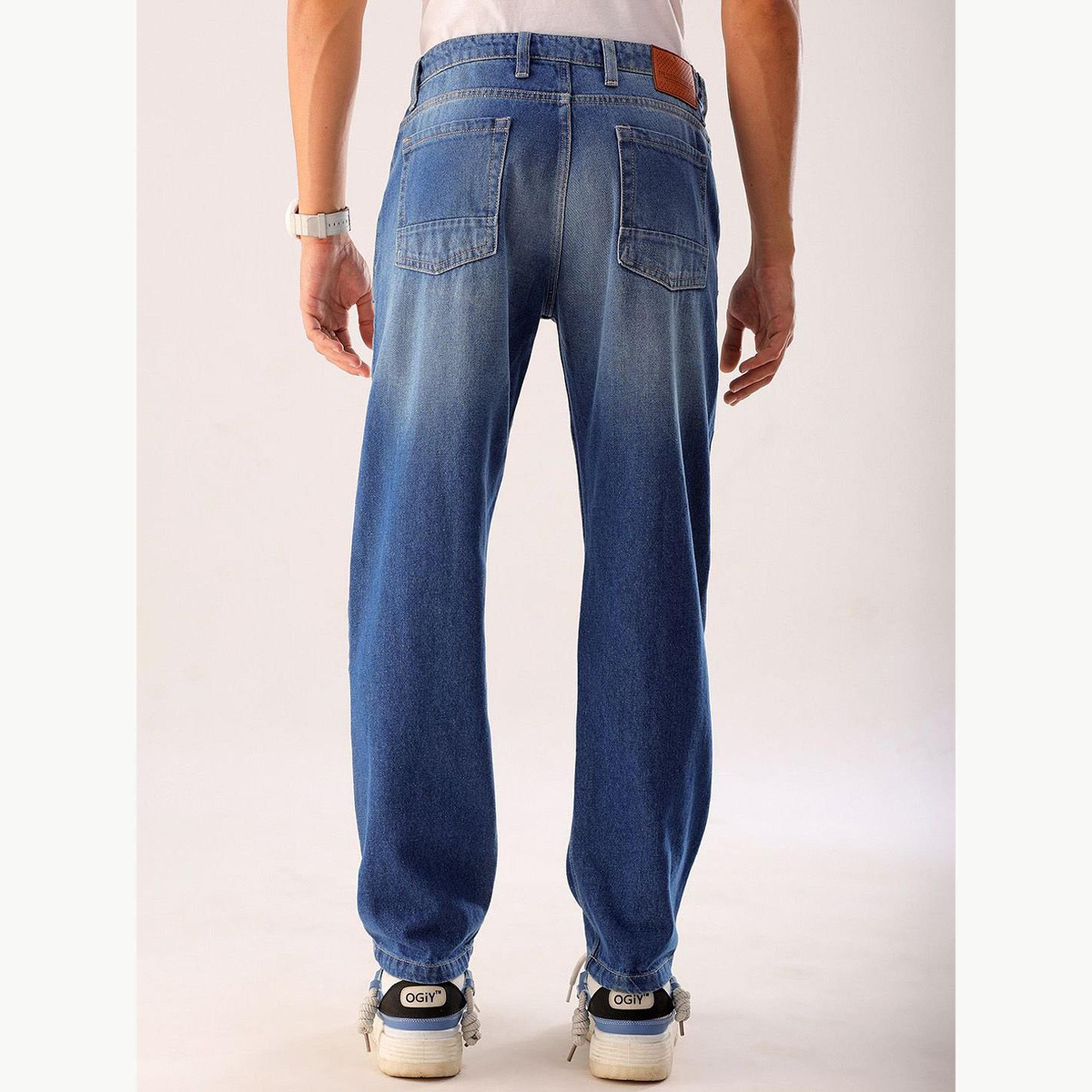 بنطال جينز ممزق بقصة مستقيمة للرجال-men-clothing-bottoms-jeans-image-5