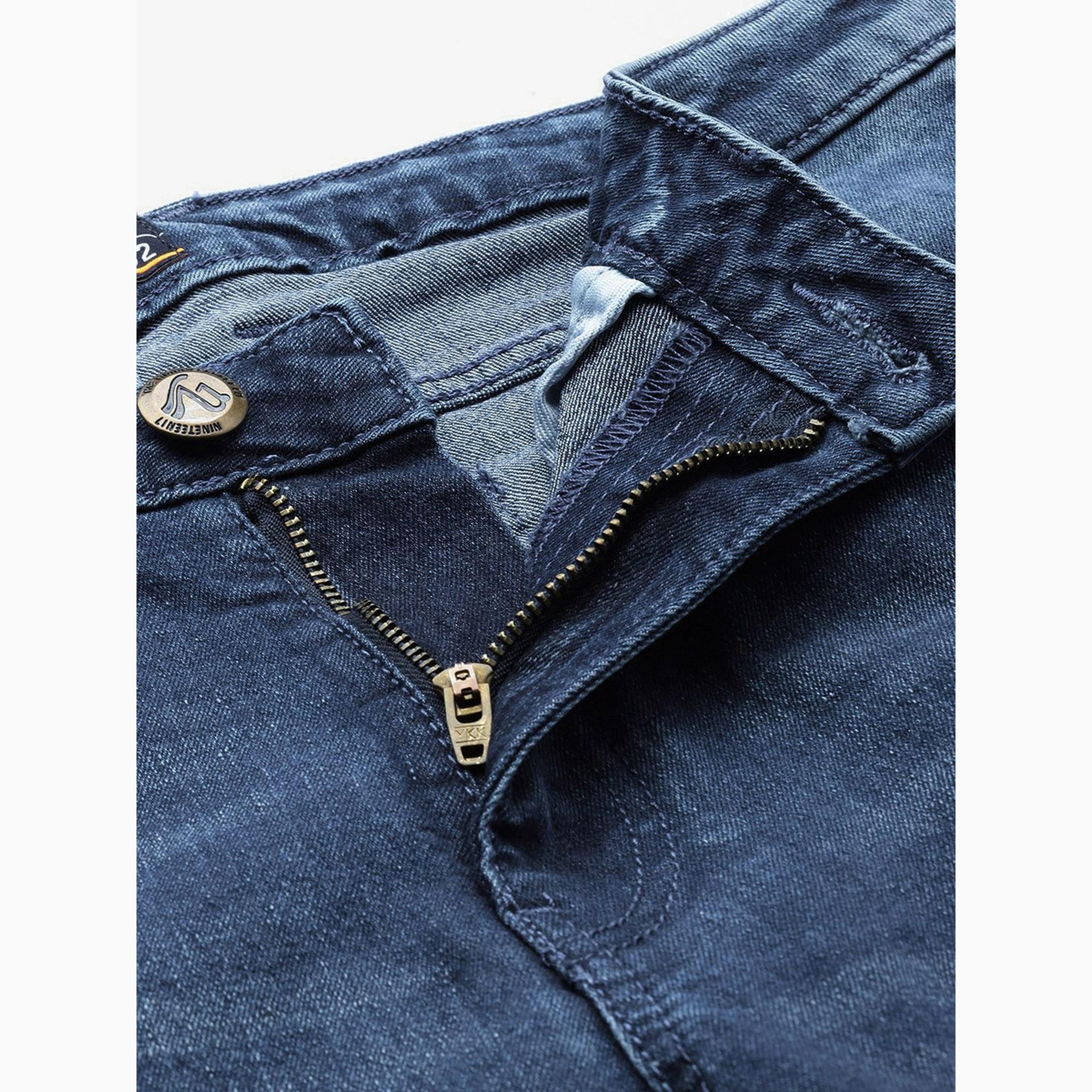 بنطال جينز بلون سادة وقصة ضيقة للرجال-men-clothing-bottoms-jeans-image-4