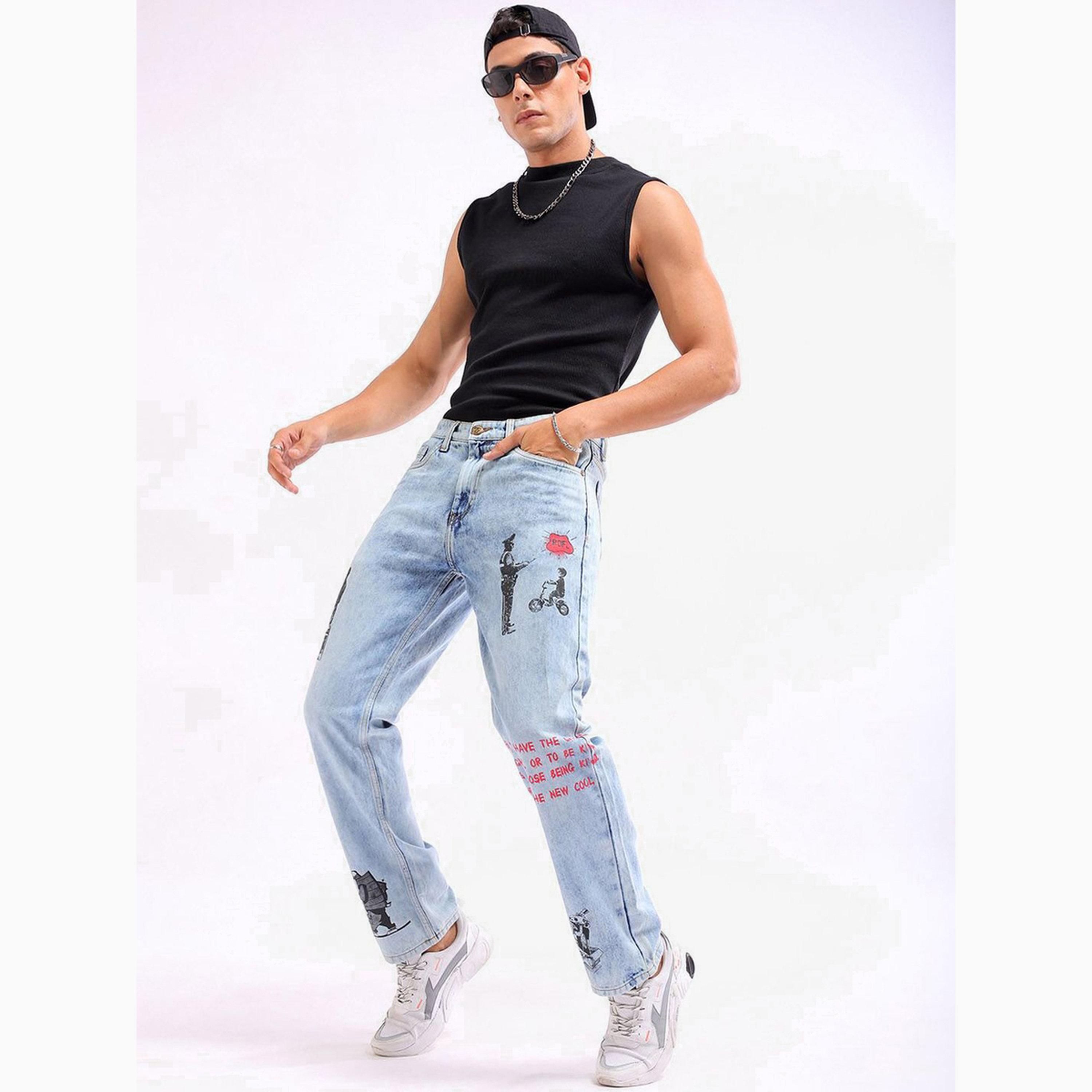 بنطال جينز بطبعة شخصيات وقصة مستقيمة للرجال-men-clothing-bottoms-jeans-image-6