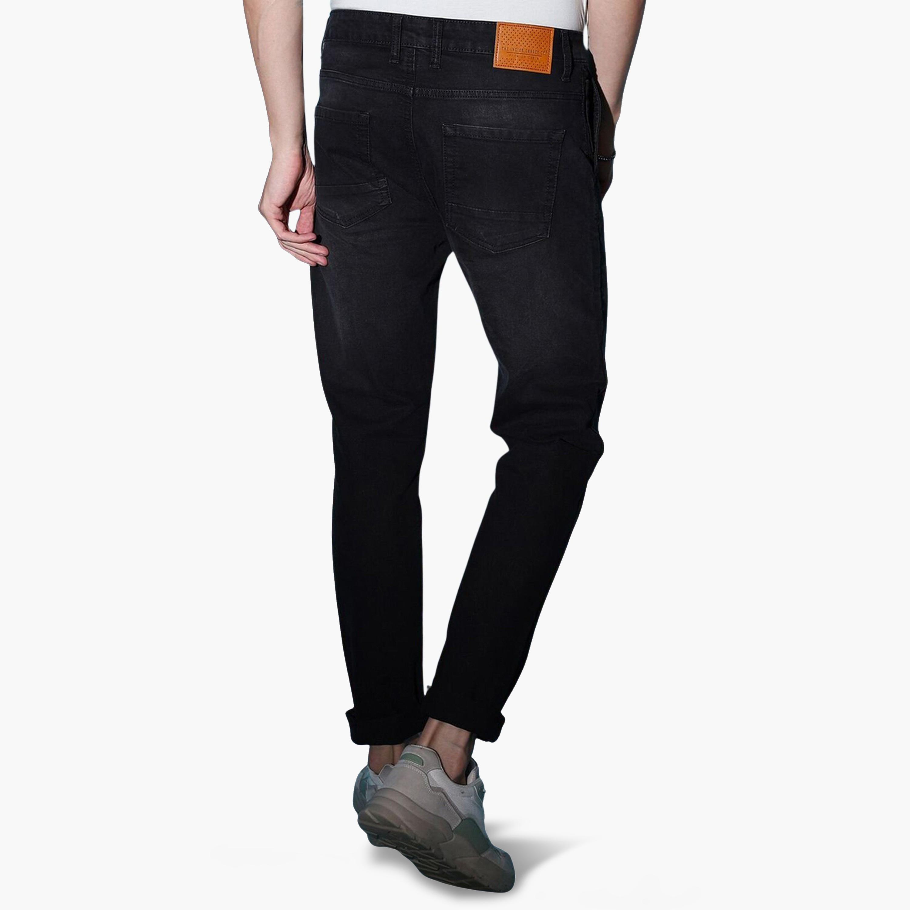 بنطال جينز بلون سادة وقصة ضيقة للرجال-men-clothing-bottoms-jeans-image-3