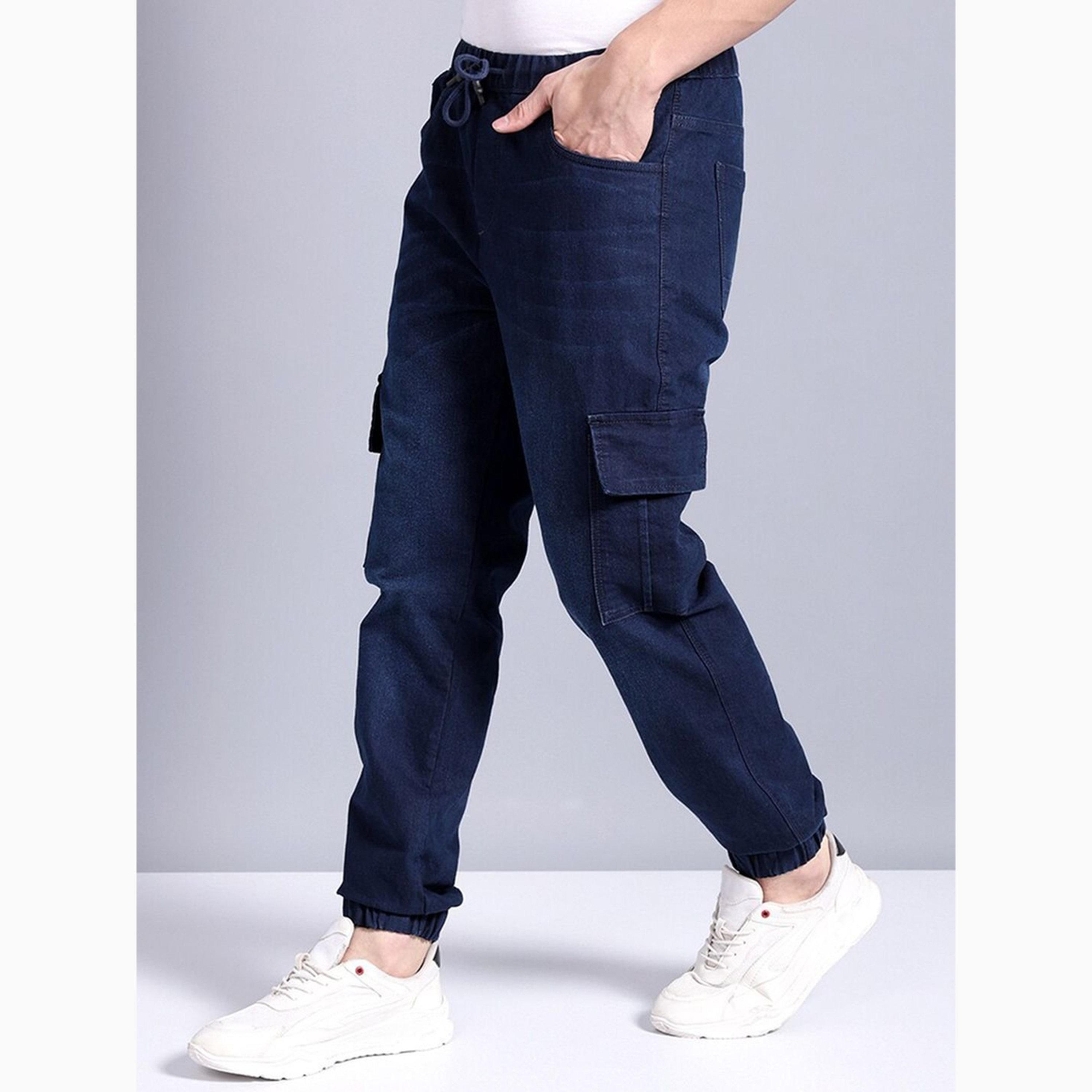بنطال جينز كارغو بأساور وقصة فضفاضة جداً للرجال-men-clothing-bottoms-jeans-image-5