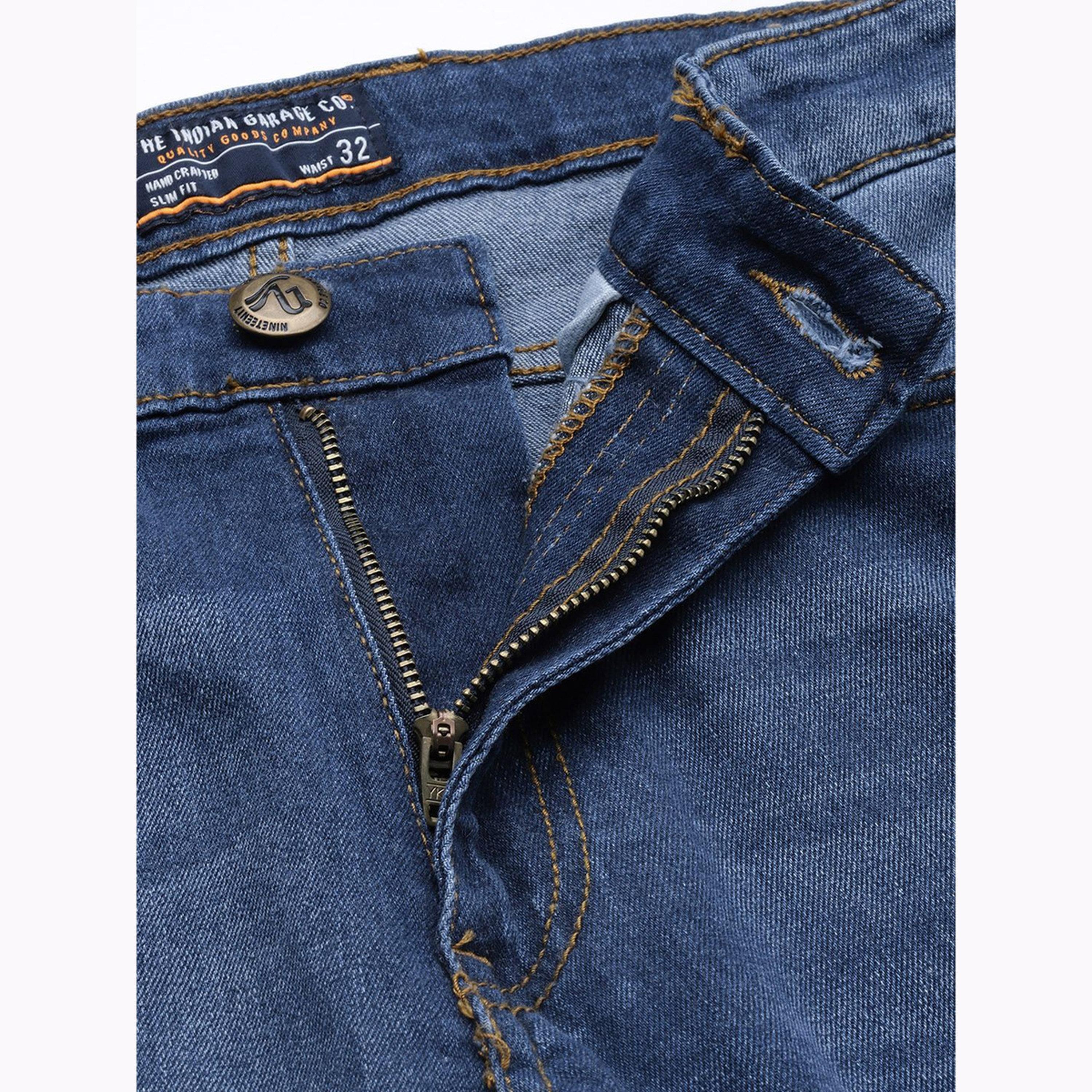 The Indian Garage Co X Styli Men Blue Mid Wash Slim Fit Jeans-men-clothing-bottoms-jeans-image-4