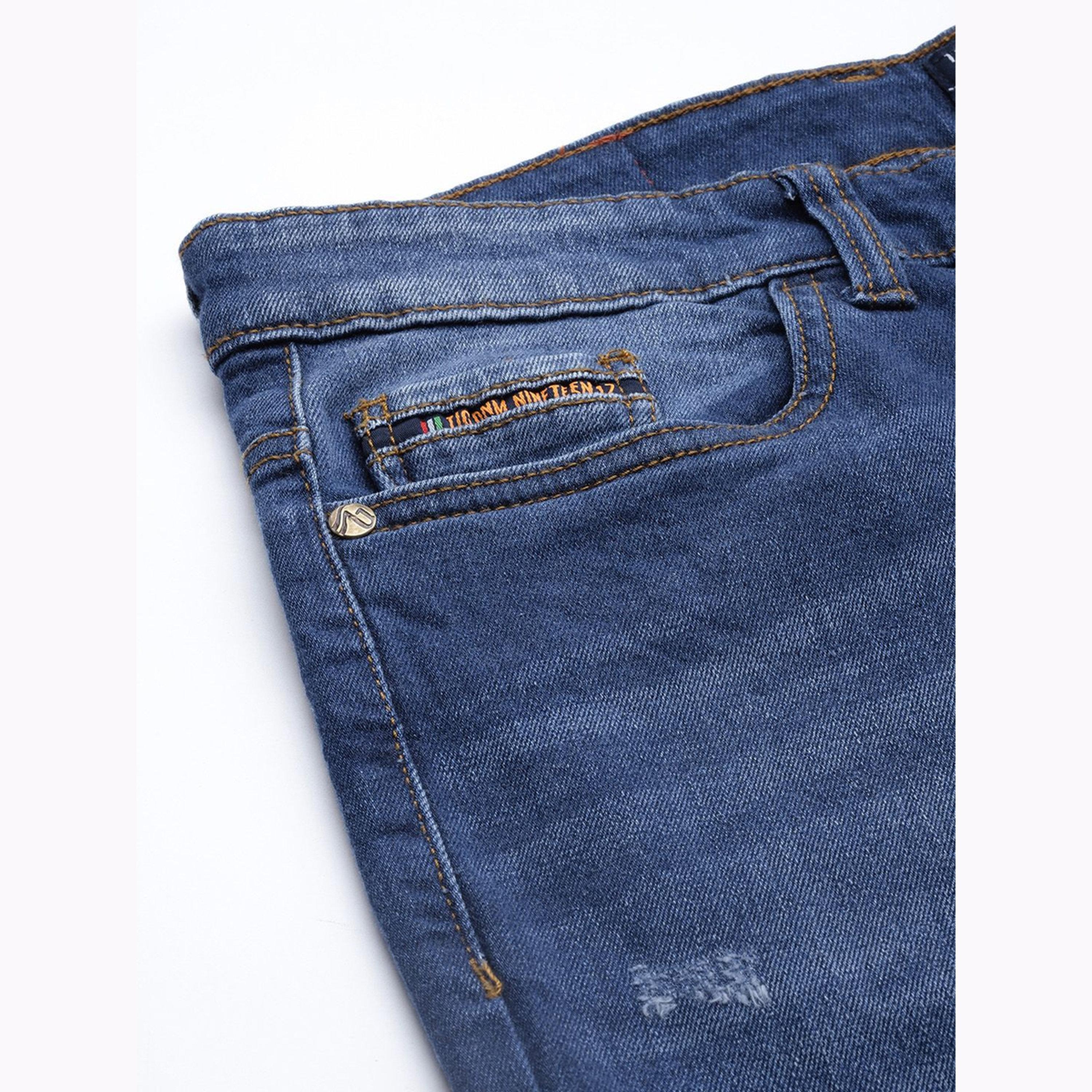 The Indian Garage Co X Styli Men Blue Mid Wash Slim Fit Jeans-men-clothing-bottoms-jeans-image-6