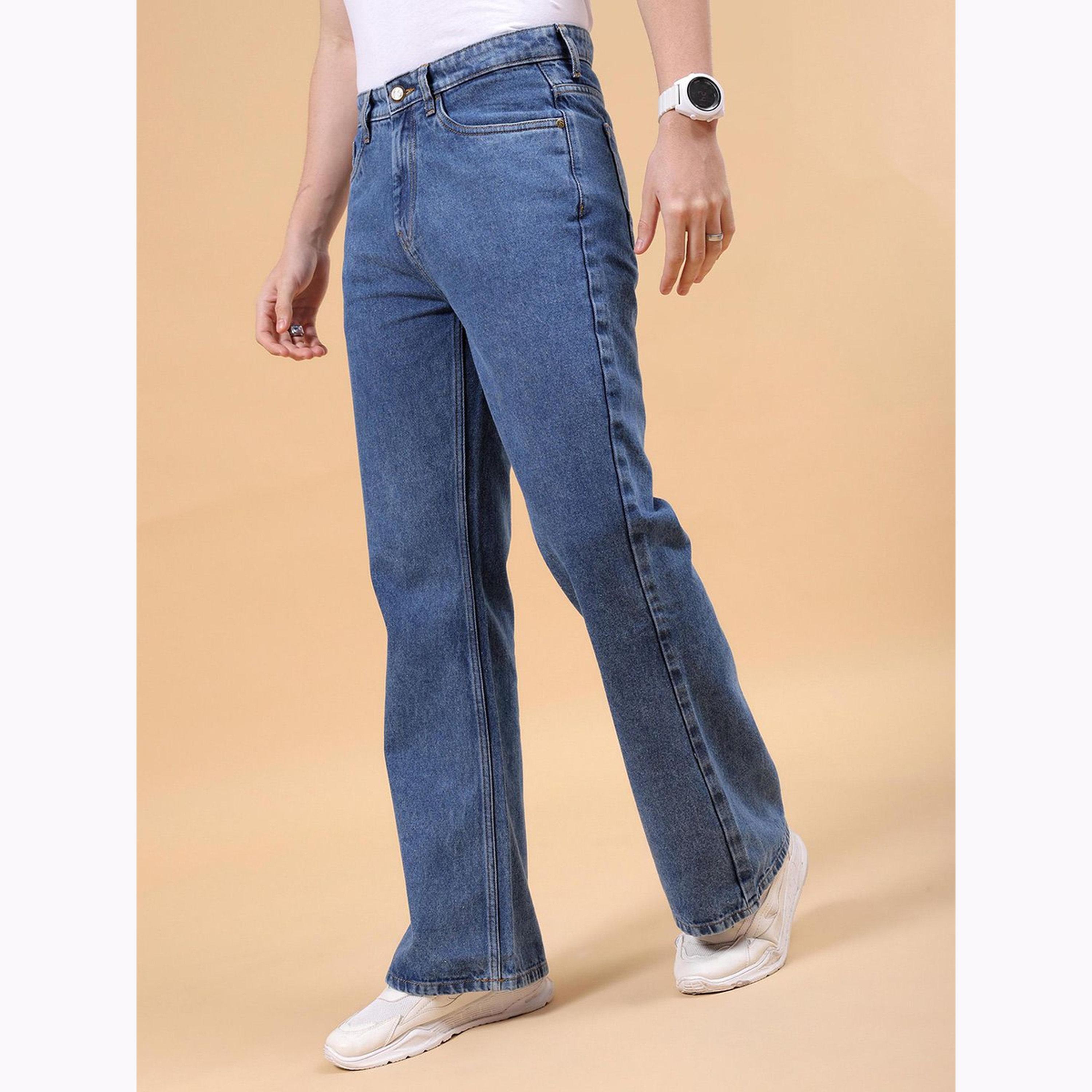 The Indian Garage Co X Styli Men Blue Bootcut Loose Fit Jeans-men-clothing-bottoms-jeans-image-5