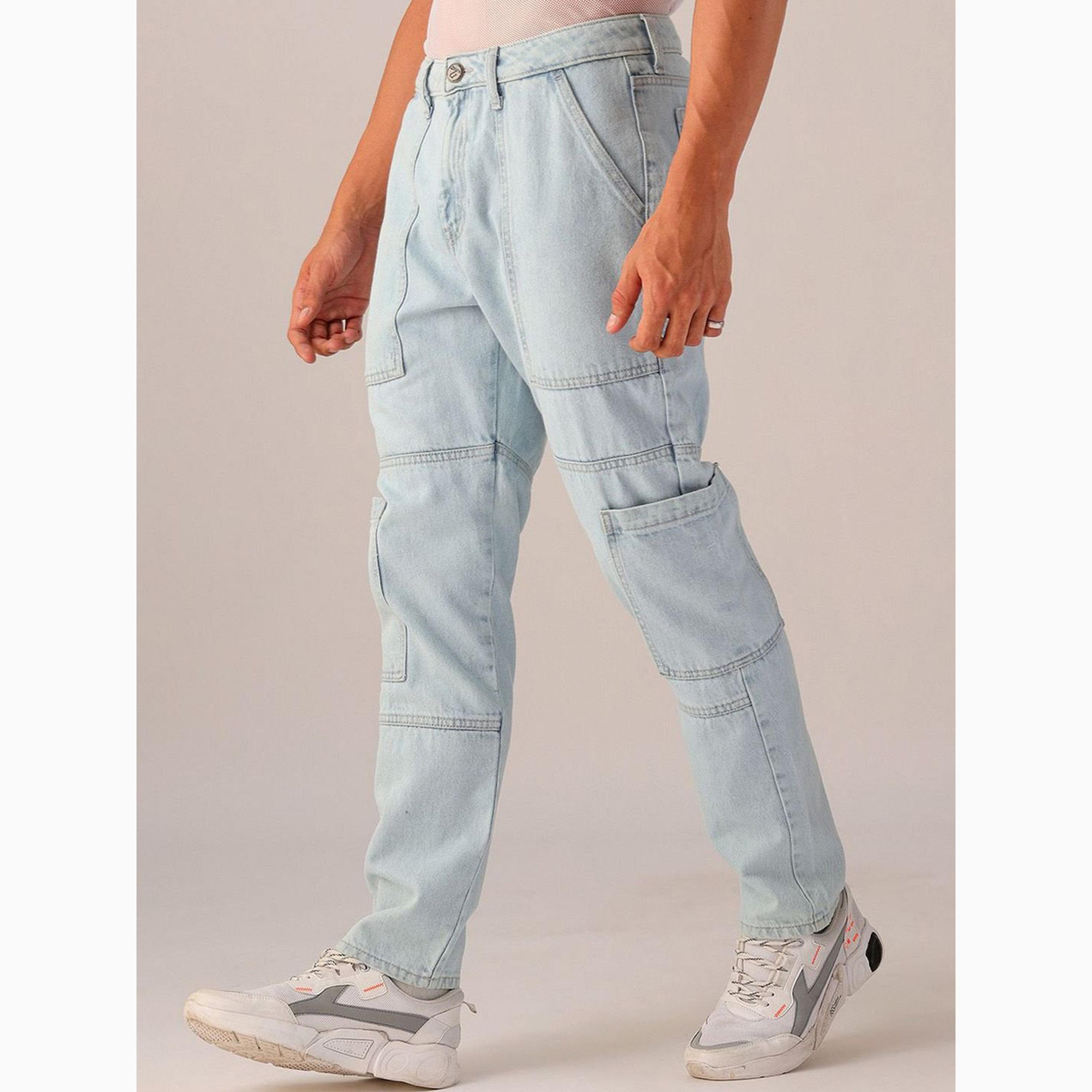 بنطال جينز بلون سادة وقصة داد فت للرجال-men-clothing-bottoms-jeans-image-3