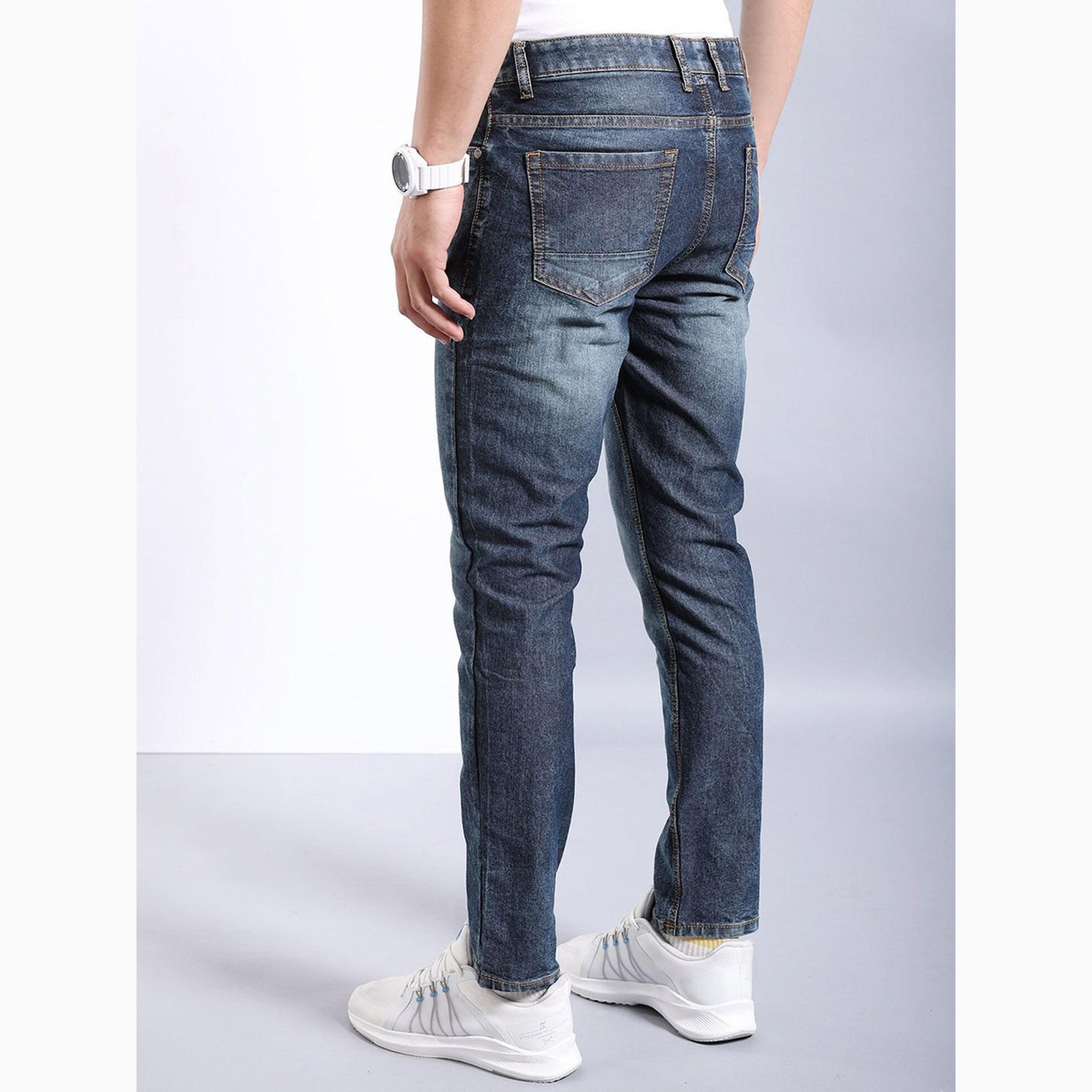 بنطال جينز بلون سادة وقصة ضيقة للرجال-men-clothing-bottoms-jeans-image-3