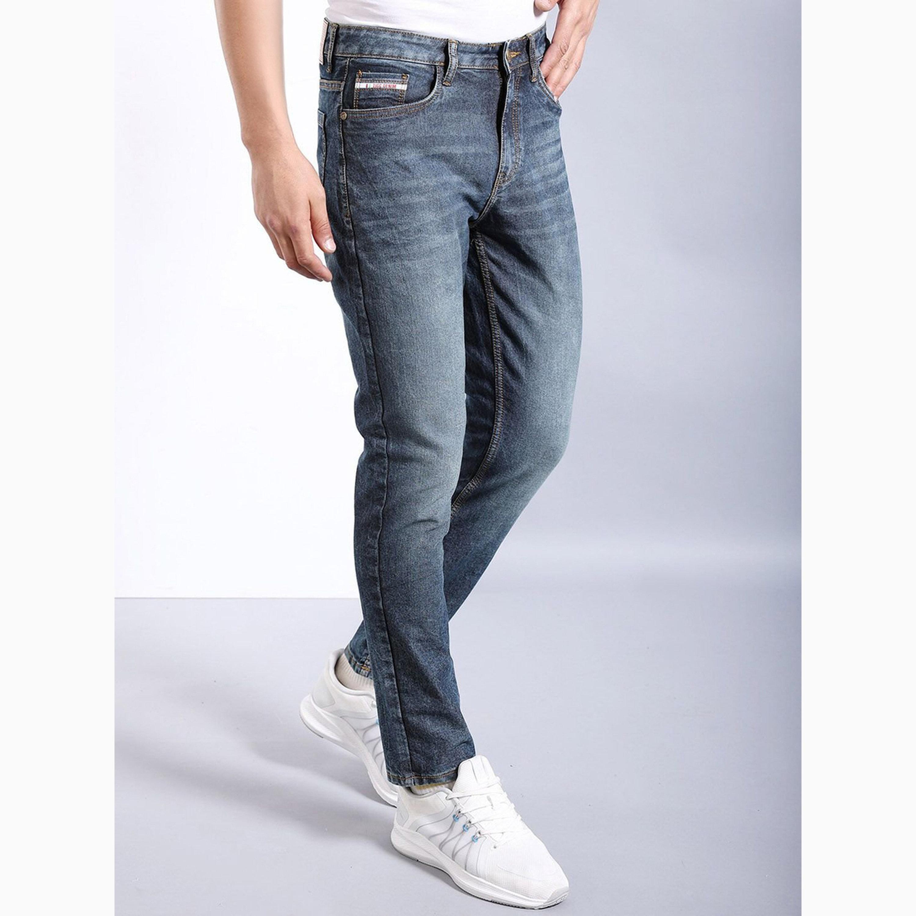 بنطال جينز بلون سادة وقصة ضيقة للرجال-men-clothing-bottoms-jeans-image-5