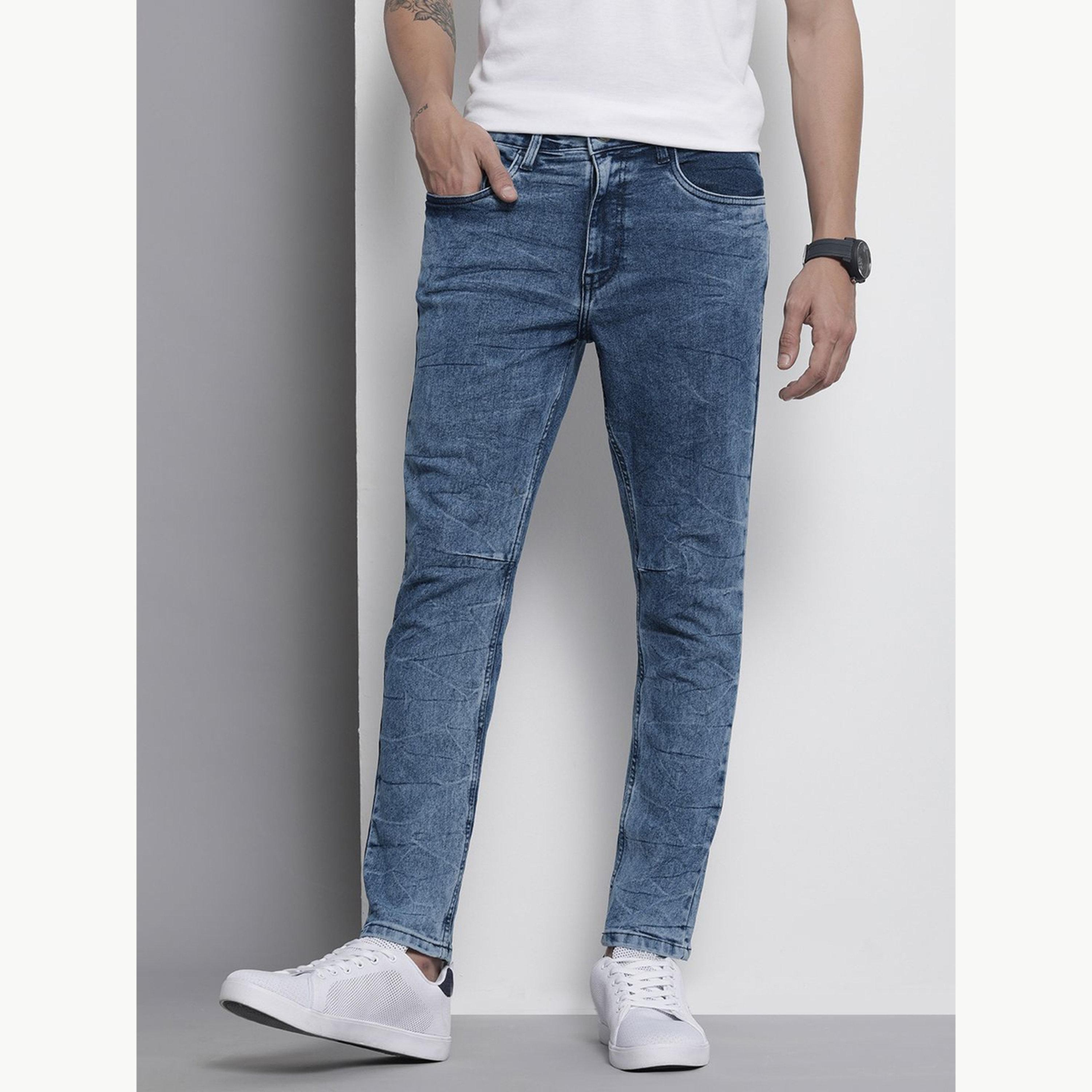 The Indian Garage Co X Styli Men Blue Carrot Fit Washed Jeans-men-clothing-bottoms-jeans-image-1