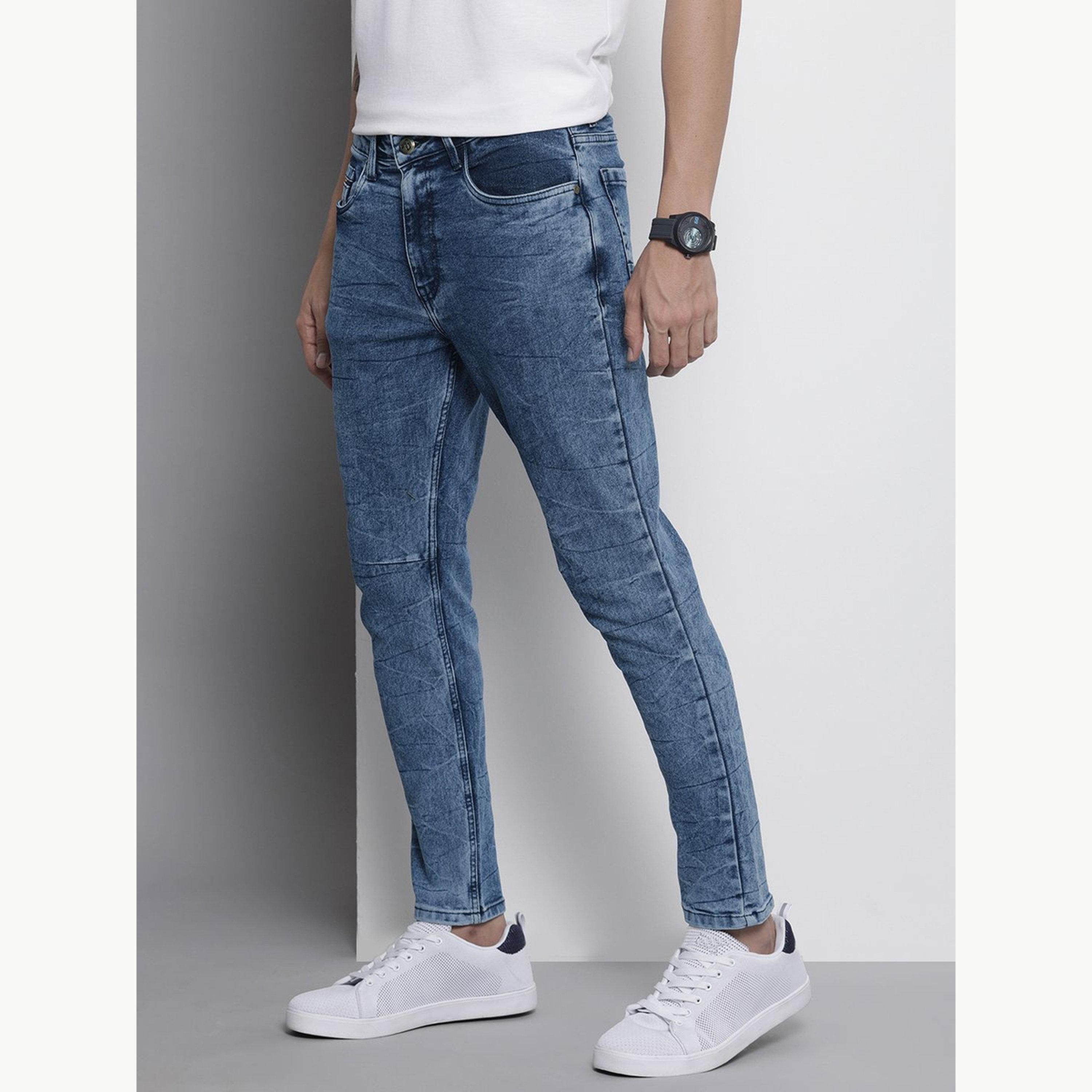 The Indian Garage Co X Styli Men Blue Carrot Fit Washed Jeans-men-clothing-bottoms-jeans-image-5