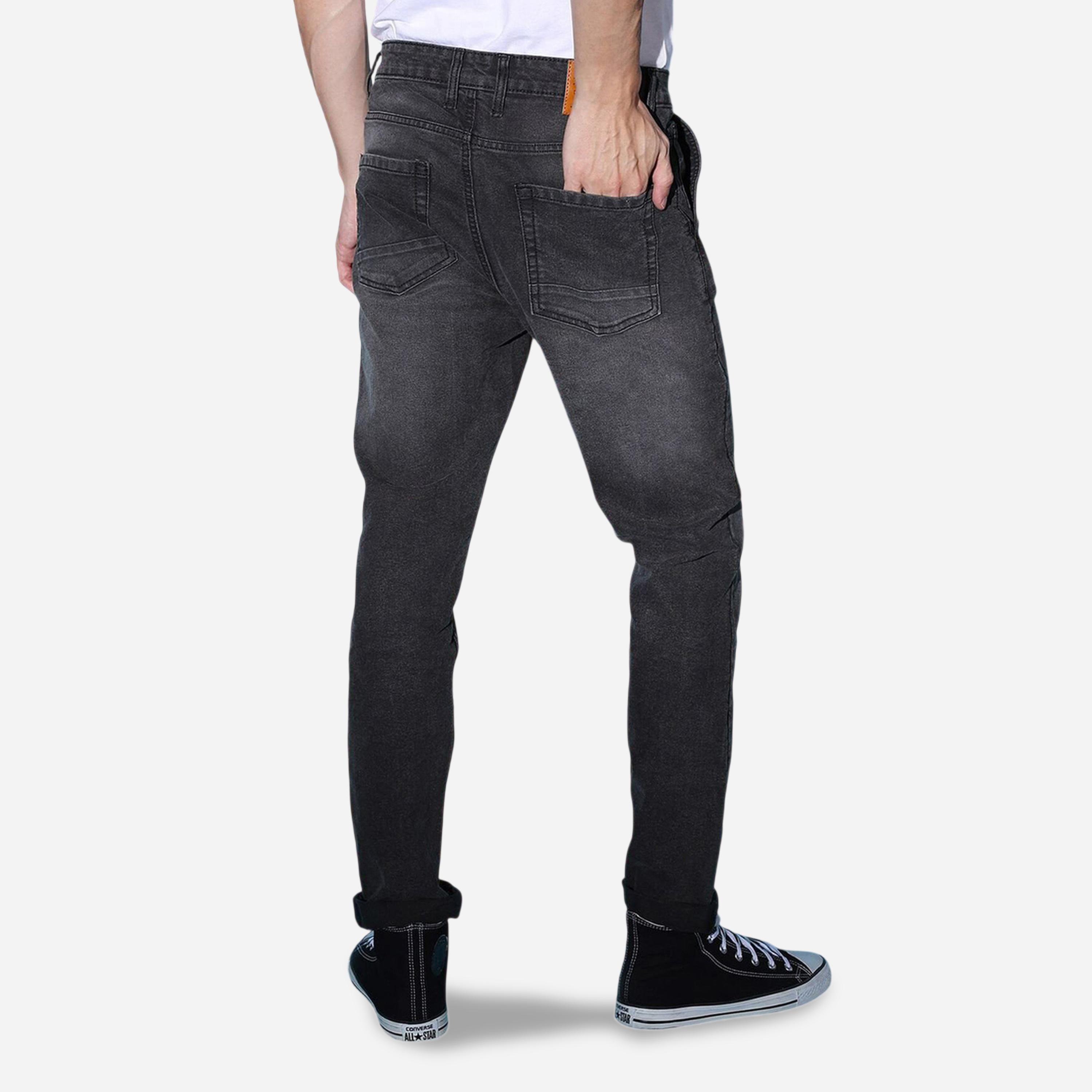 بنطال جينز بلون سادة وقصة ضيقة للرجال-men-clothing-bottoms-jeans-image-3