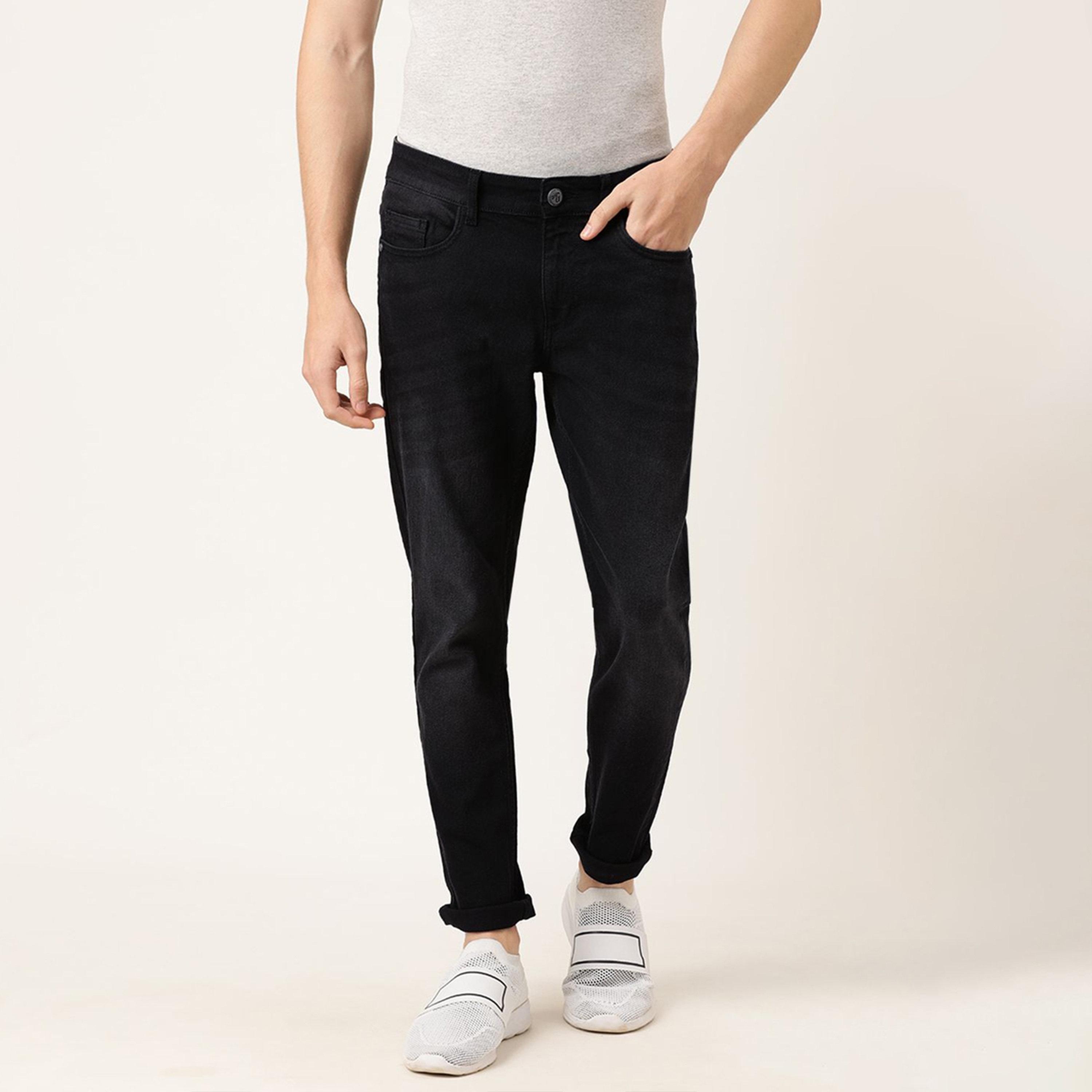 The Indian Garage Co X Styli Men Black Skinny Fit Solid Jeans-men-clothing-bottoms-jeans-image-1