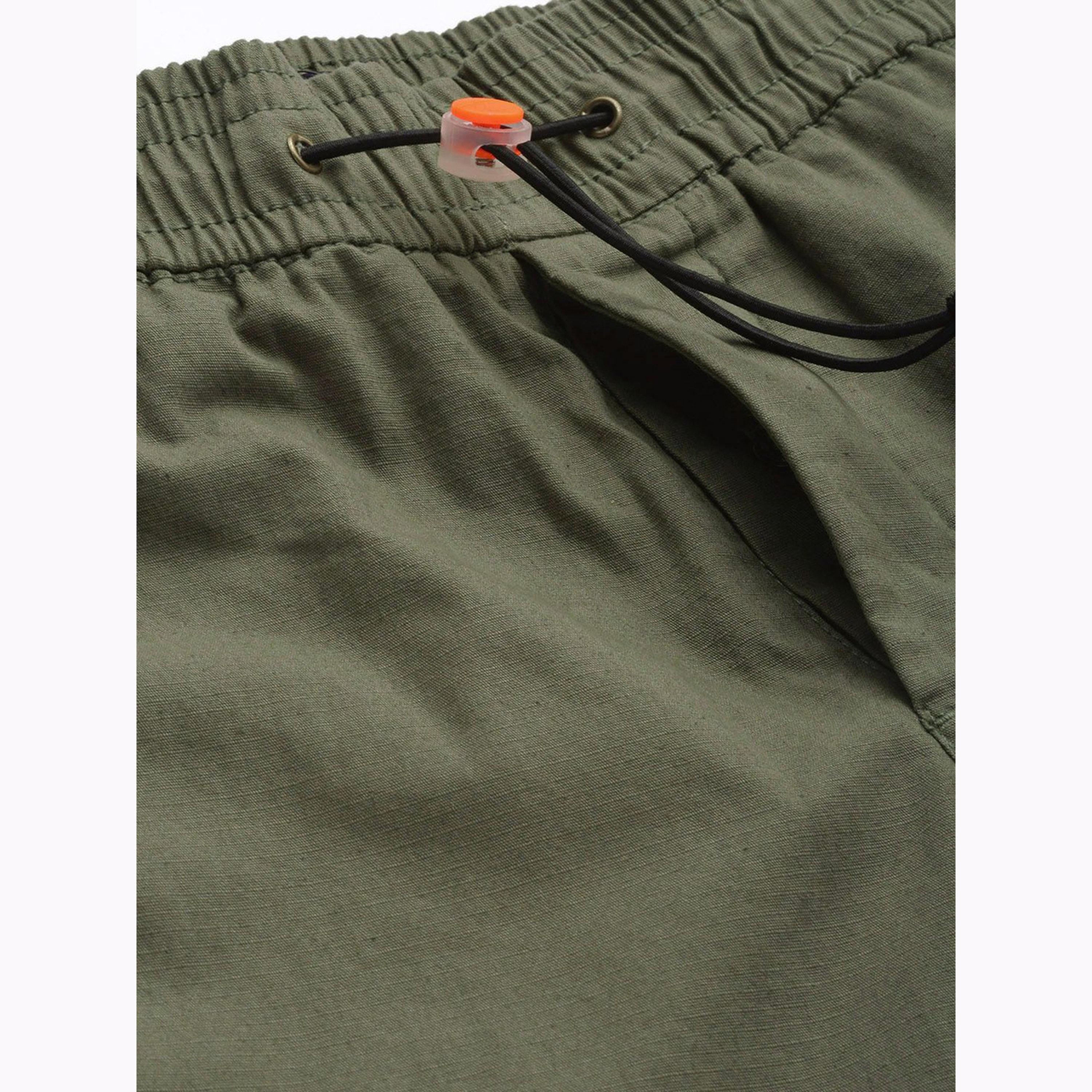 The Indian Garage Co X Styli Men Green Slim Fit Solid Joggers-men-clothing-bottoms-joggers-image-4