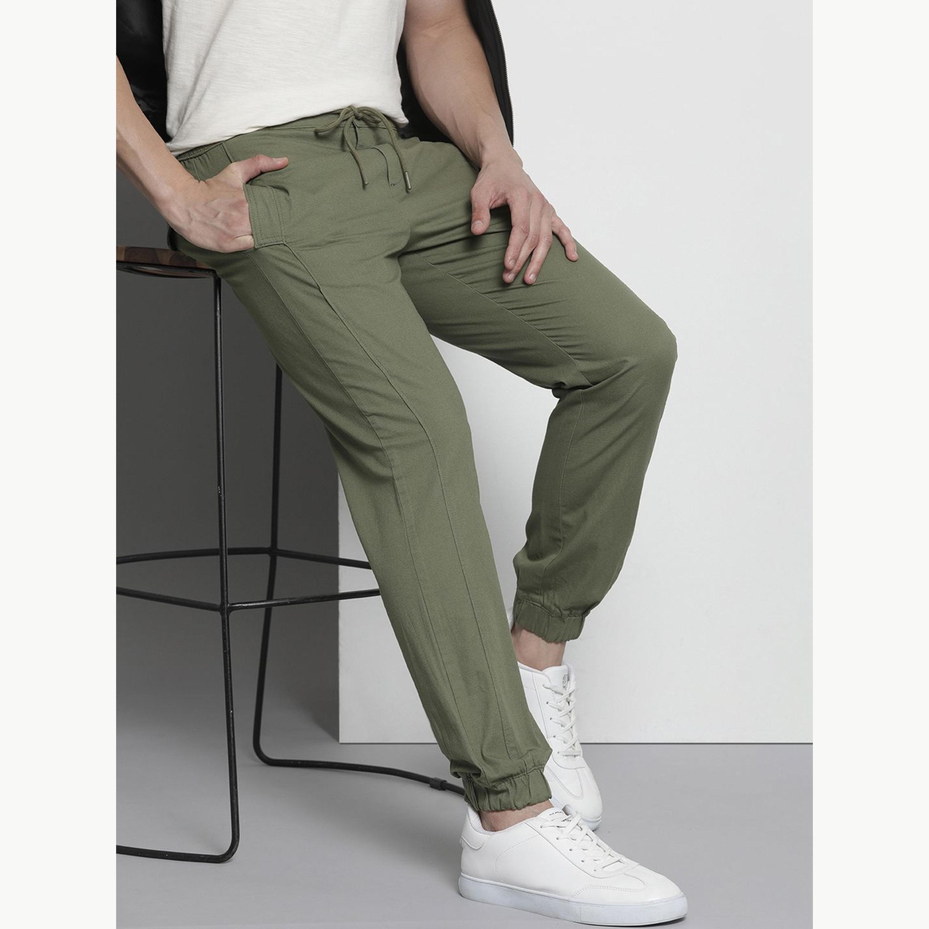 جوغر سادة بقصة عادية للرجال-men-clothing-bottoms-joggers-image-5