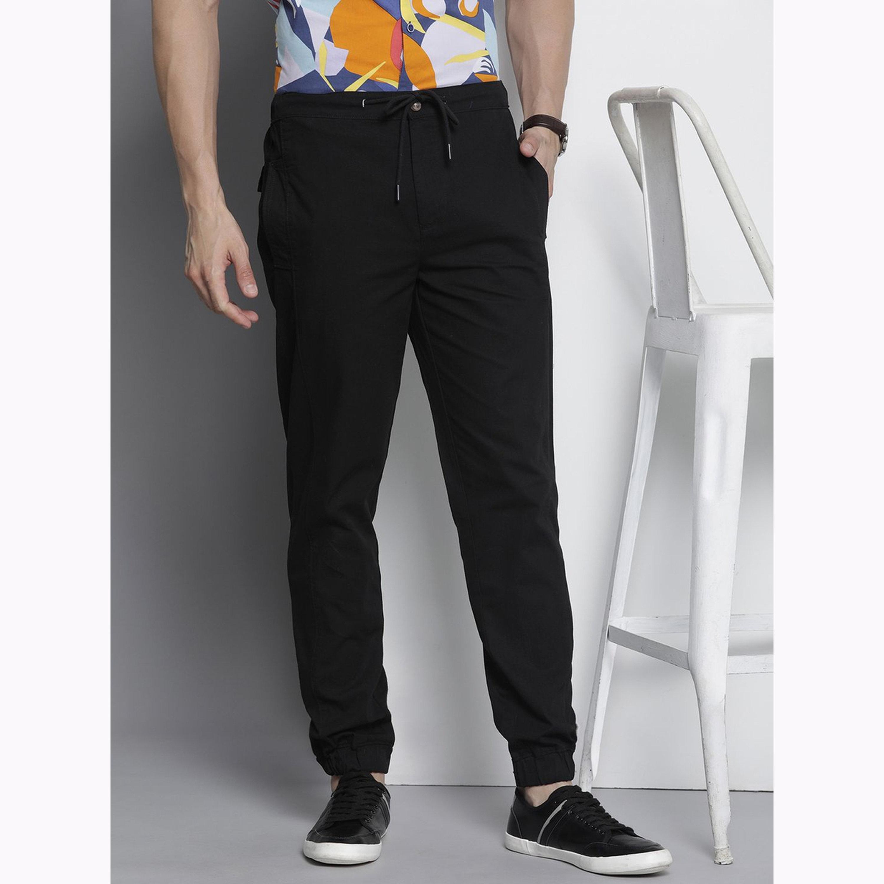 جوغر سادة بقصة عادية للرجال-men-clothing-bottoms-joggers-image-1