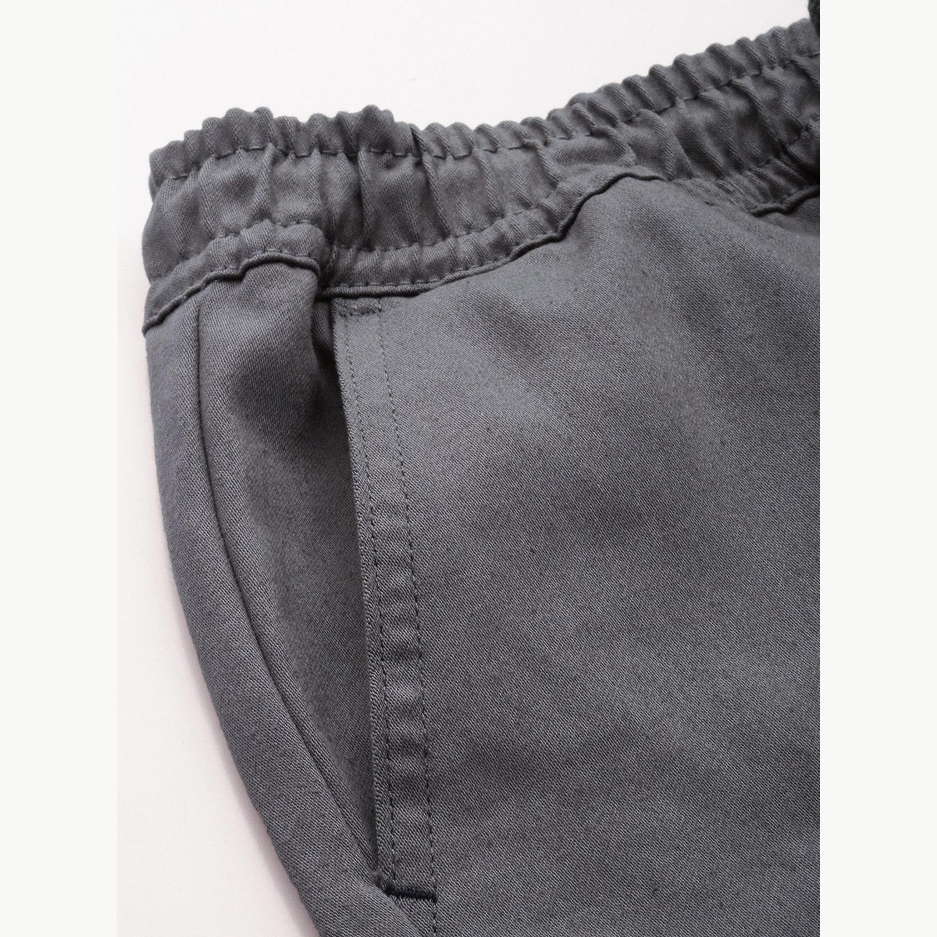 The Indian Garage Co X Styli Men Grey Slim Fit Solid Joggers-men-clothing-bottoms-joggers-image-6