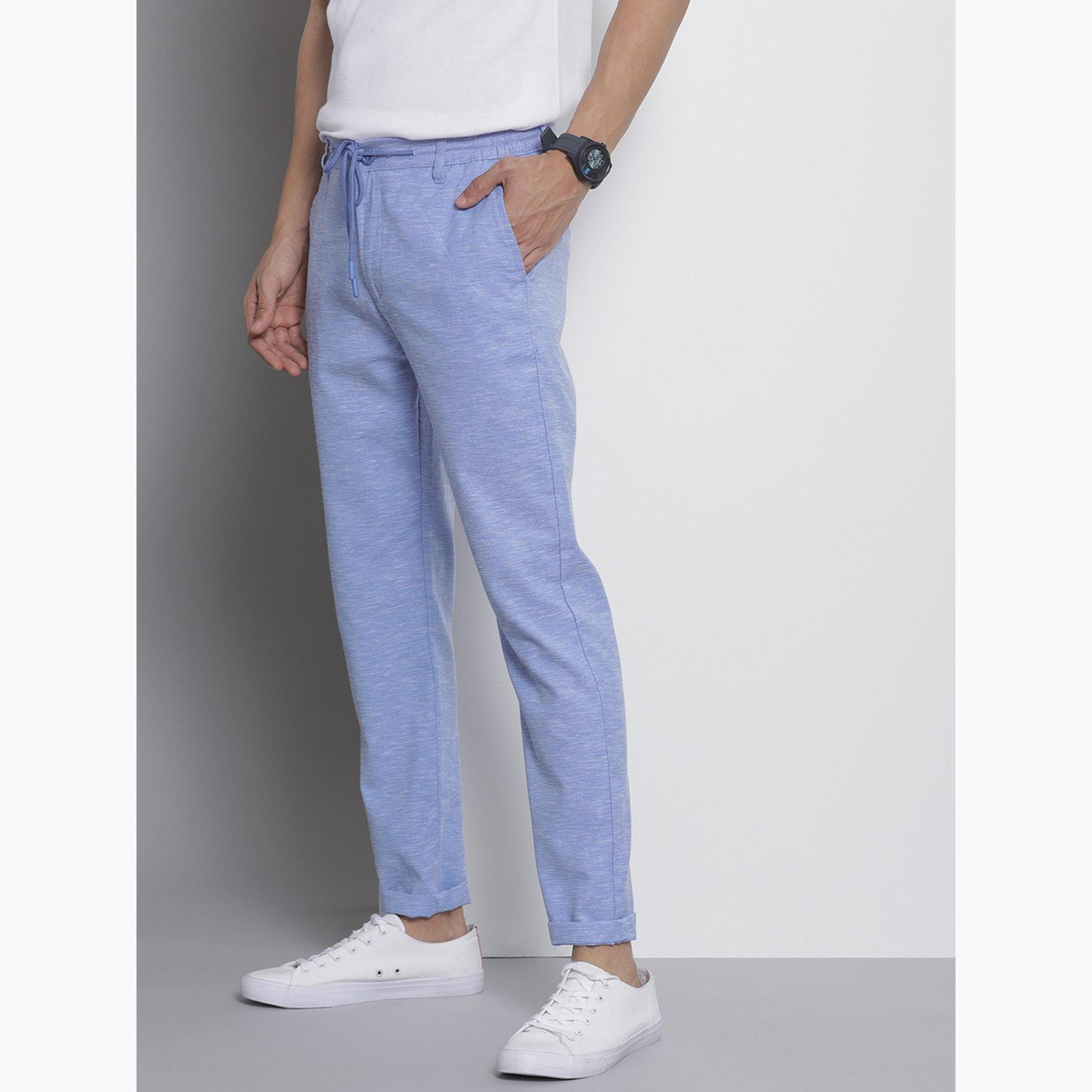 The Indian Garage Co X Styli Men Blue Slim Fit Solid Joggers-men-clothing-bottoms-joggers-image-5