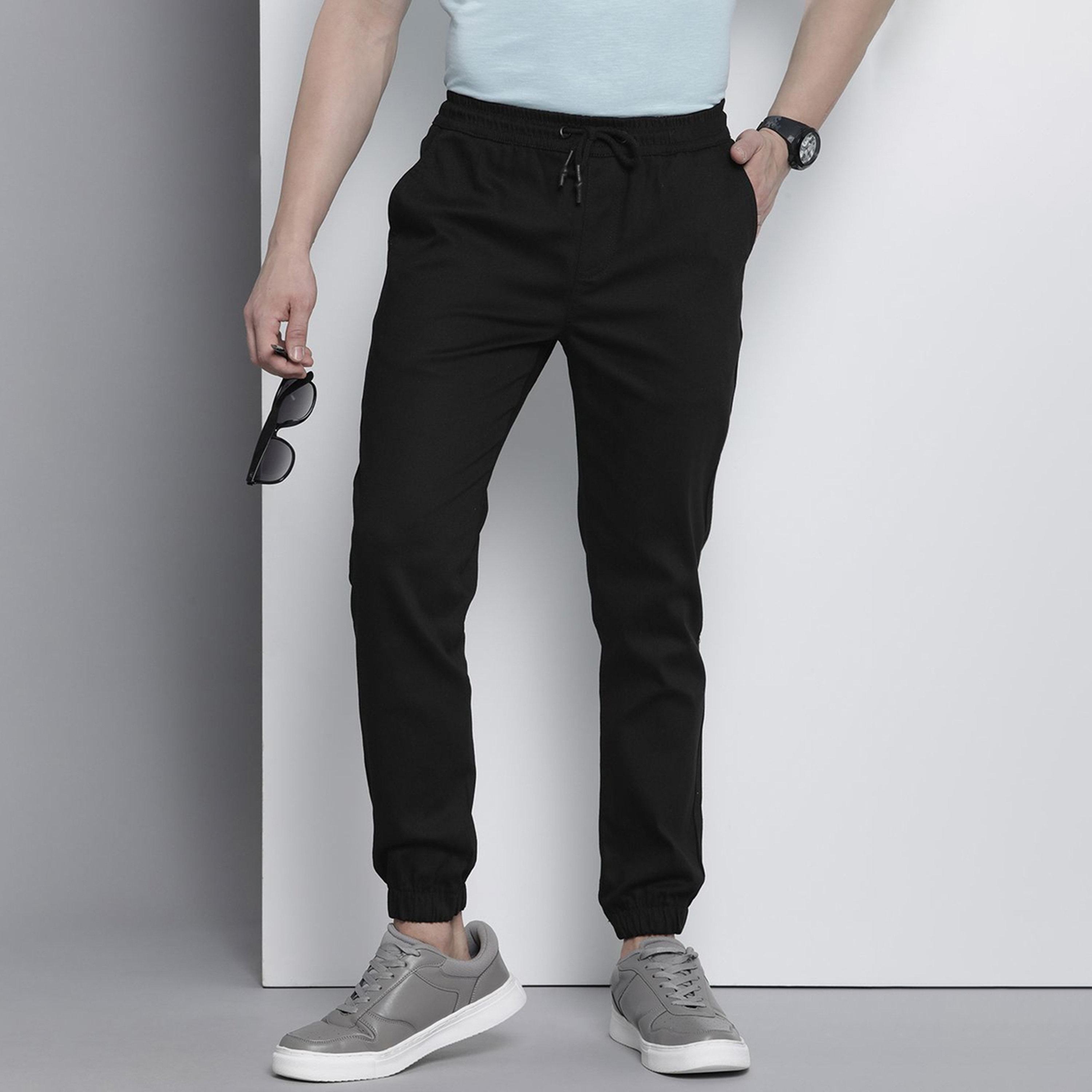 جوغر سادة بقصة ضيقة للرجال-men-clothing-bottoms-joggers-image-1
