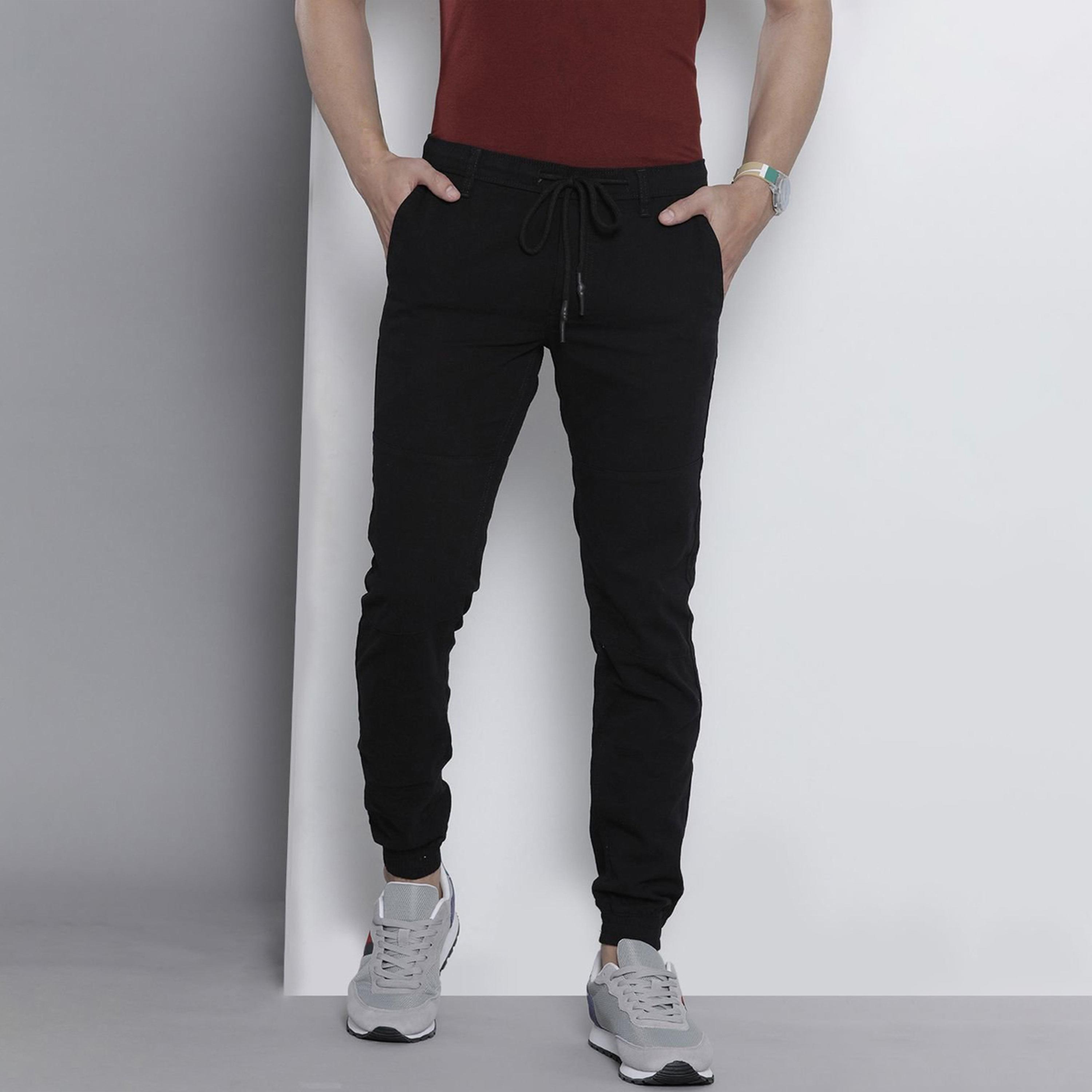 بنطال جوغرز بلون سادة وقصة ضيقة للرجال-men-clothing-bottoms-joggers-image-1